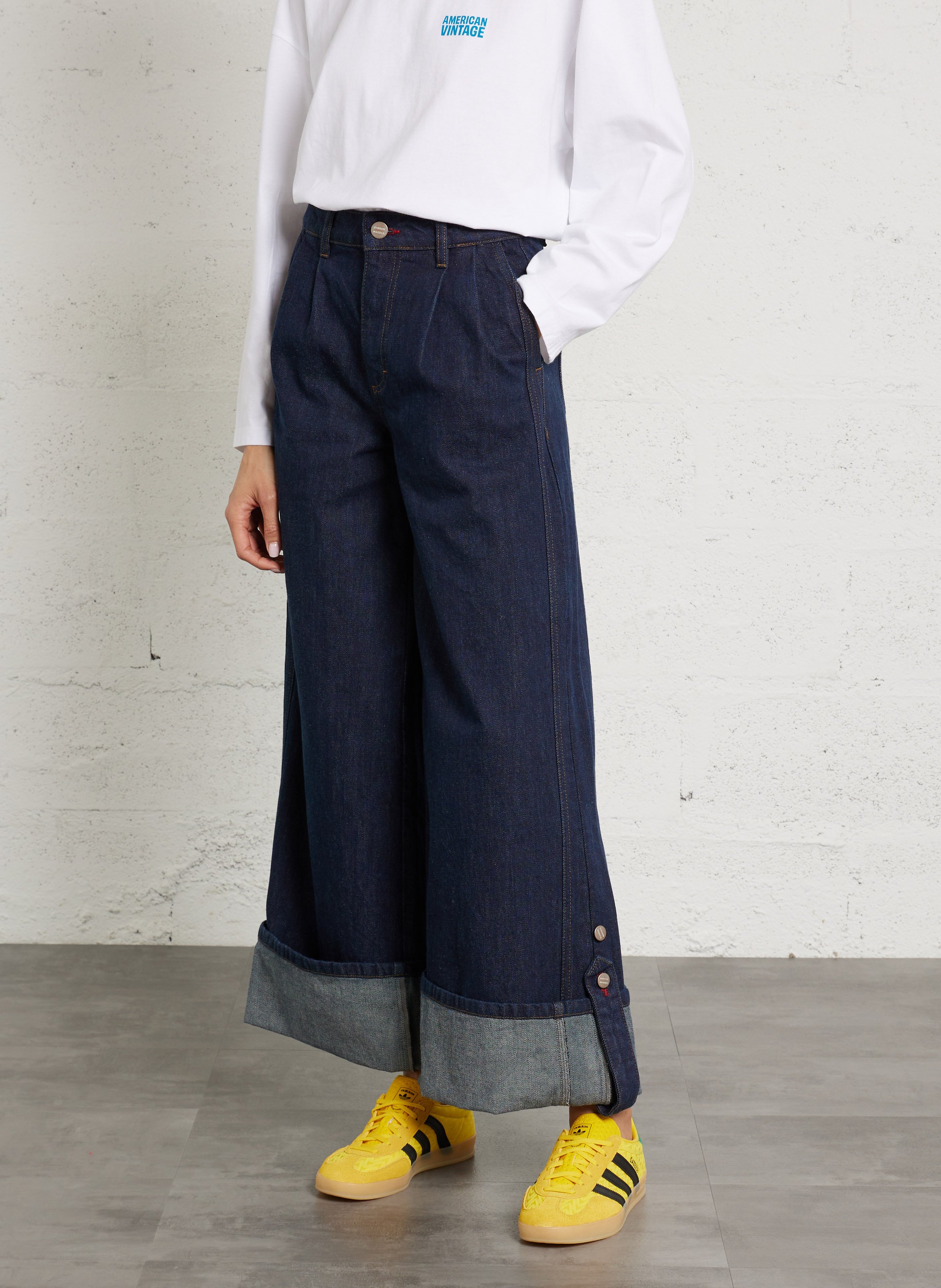 Weite High-Waist-Rohjeans DAMSON MADDER Blau