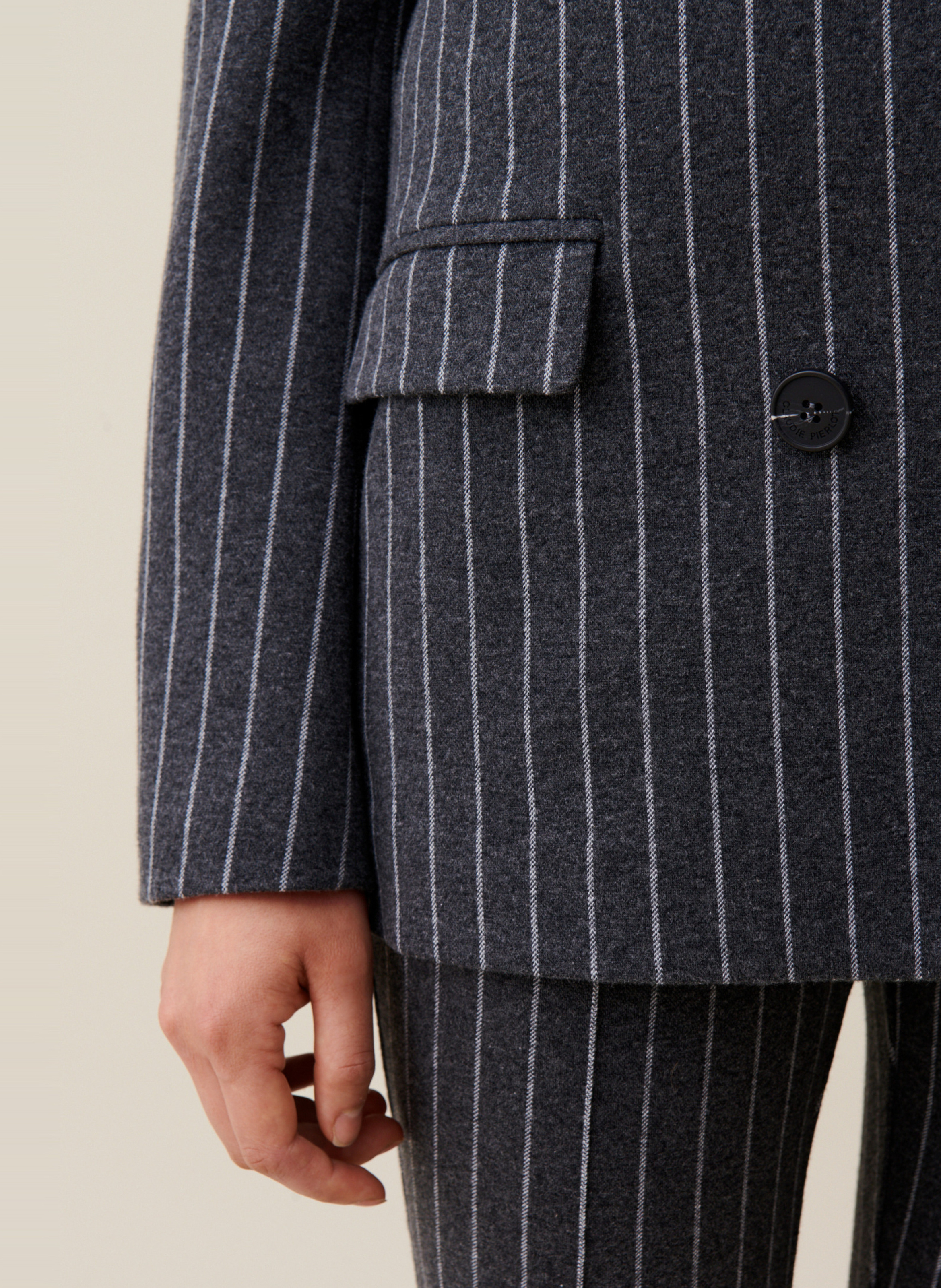 Gerade geschnittener Blazer aus Baumwoll-Mix CLAUDIE PIERLOT Mehrfarbig