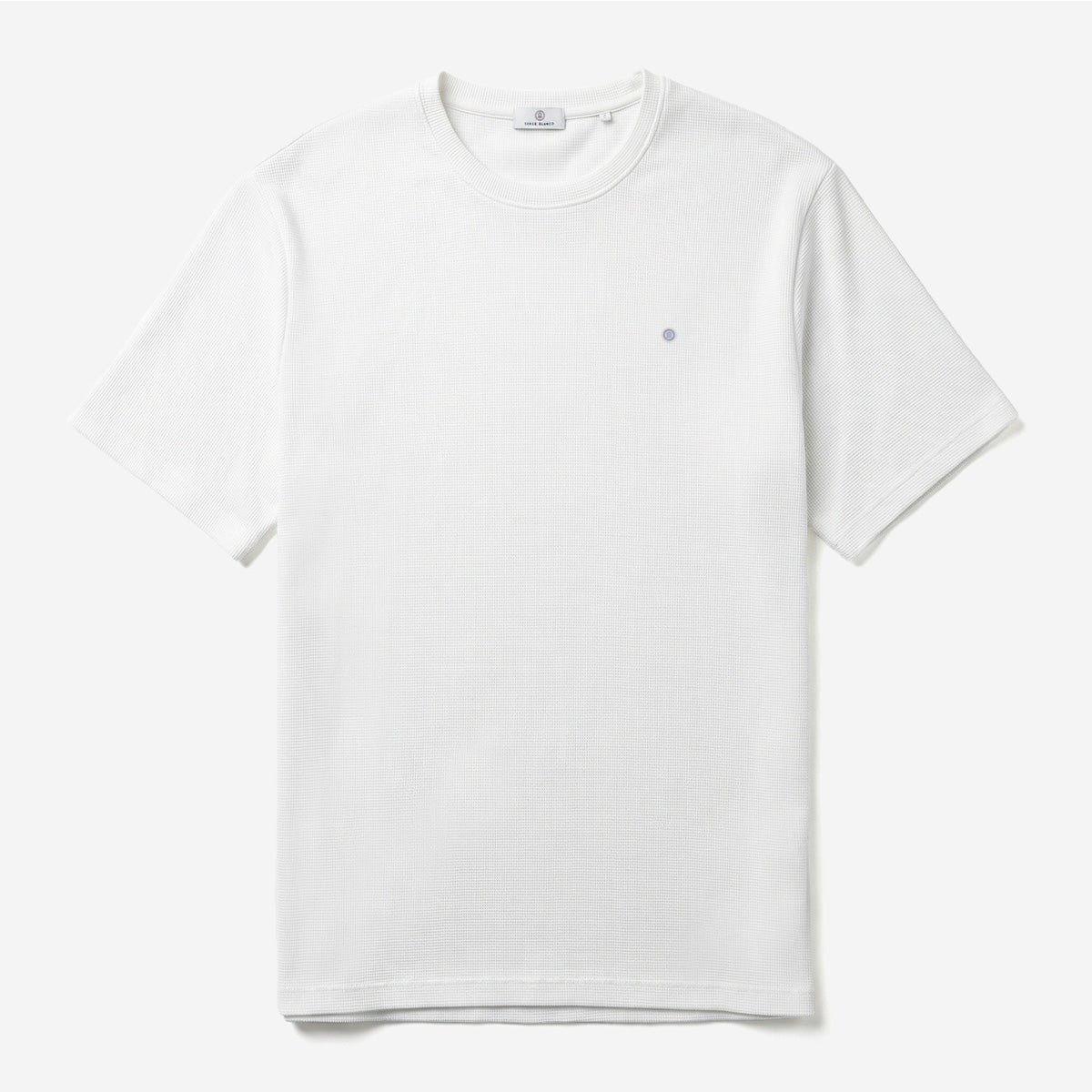 Round neck t-shirt in waffled cotton SERGE BLANCO White