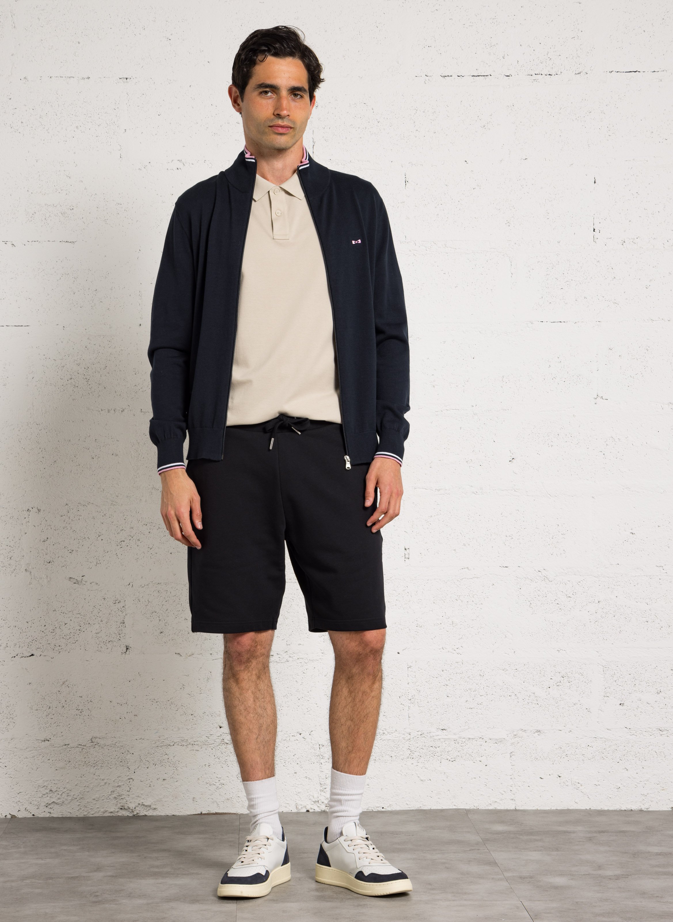 Gilet droit zippé à broderie nœud EDEN PARK Bleu