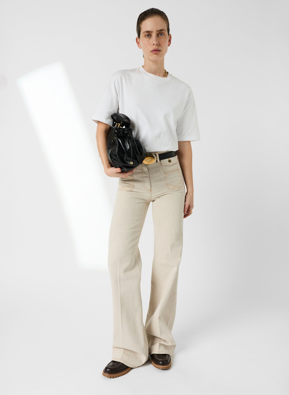 Flared Jeans aus Baumwoll-Mix GERARD DAREL Beige