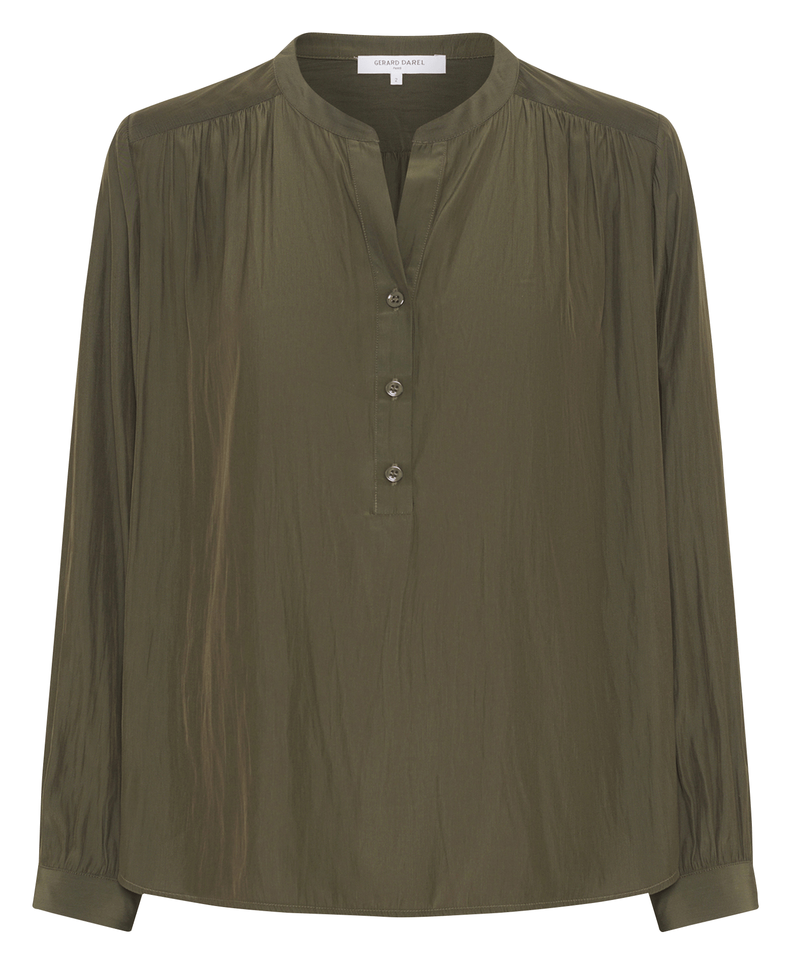 Straight round neck blouse in a solid color GERARD DAREL Green