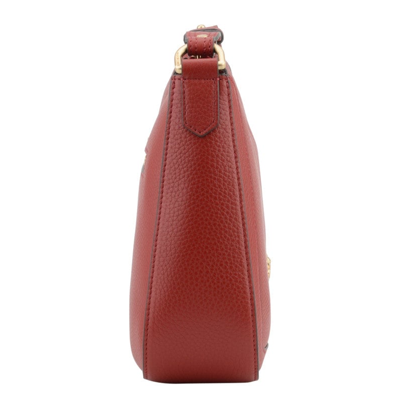 Crossbody bag in cowhide leather Red