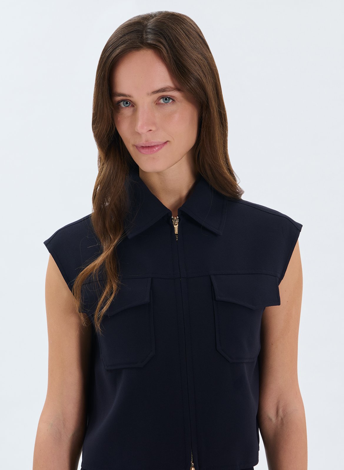 Veste droite col classique ZAPA Bleu