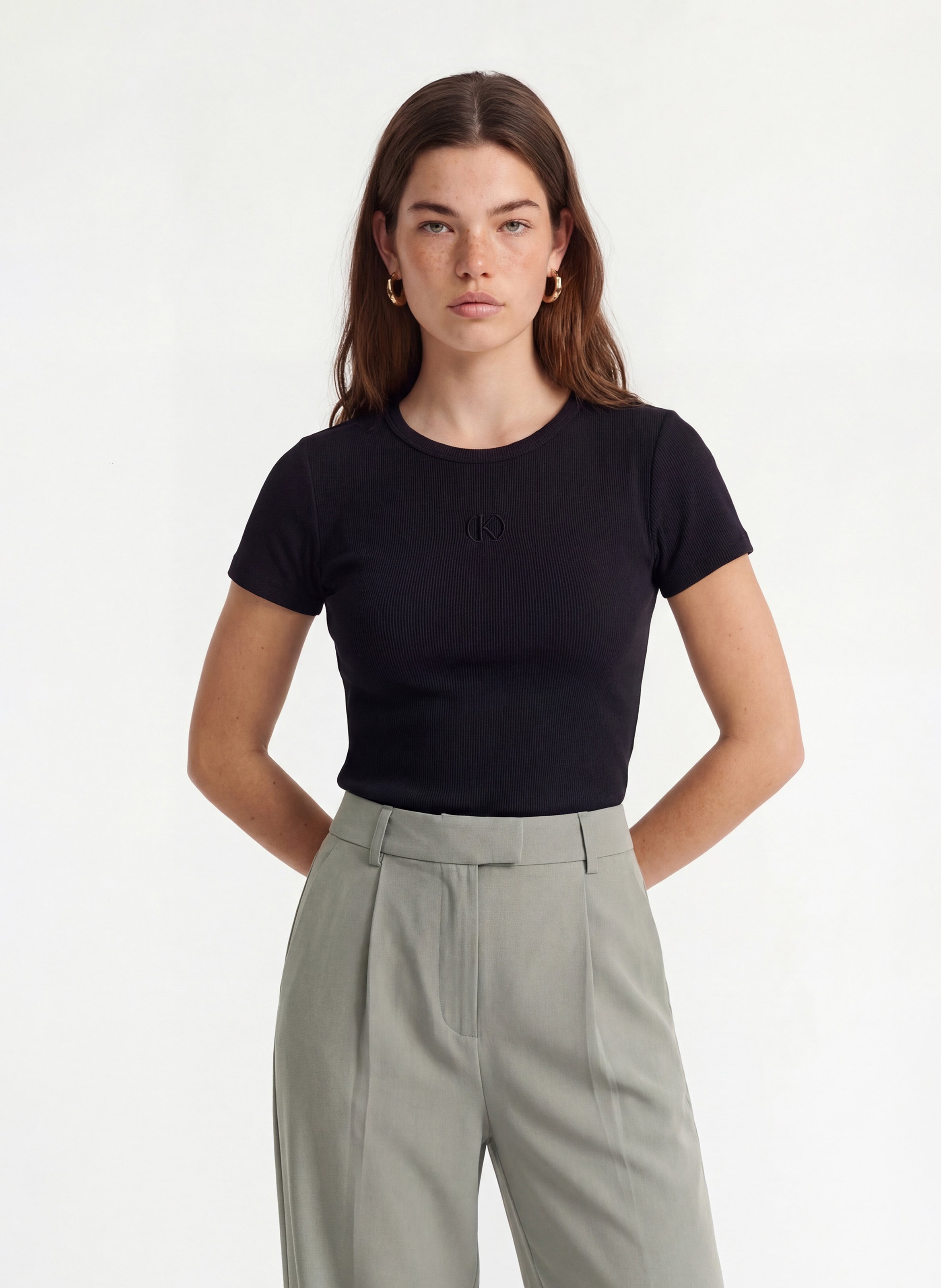 Ribbed slim-fit T-shirt KOOKAI Black