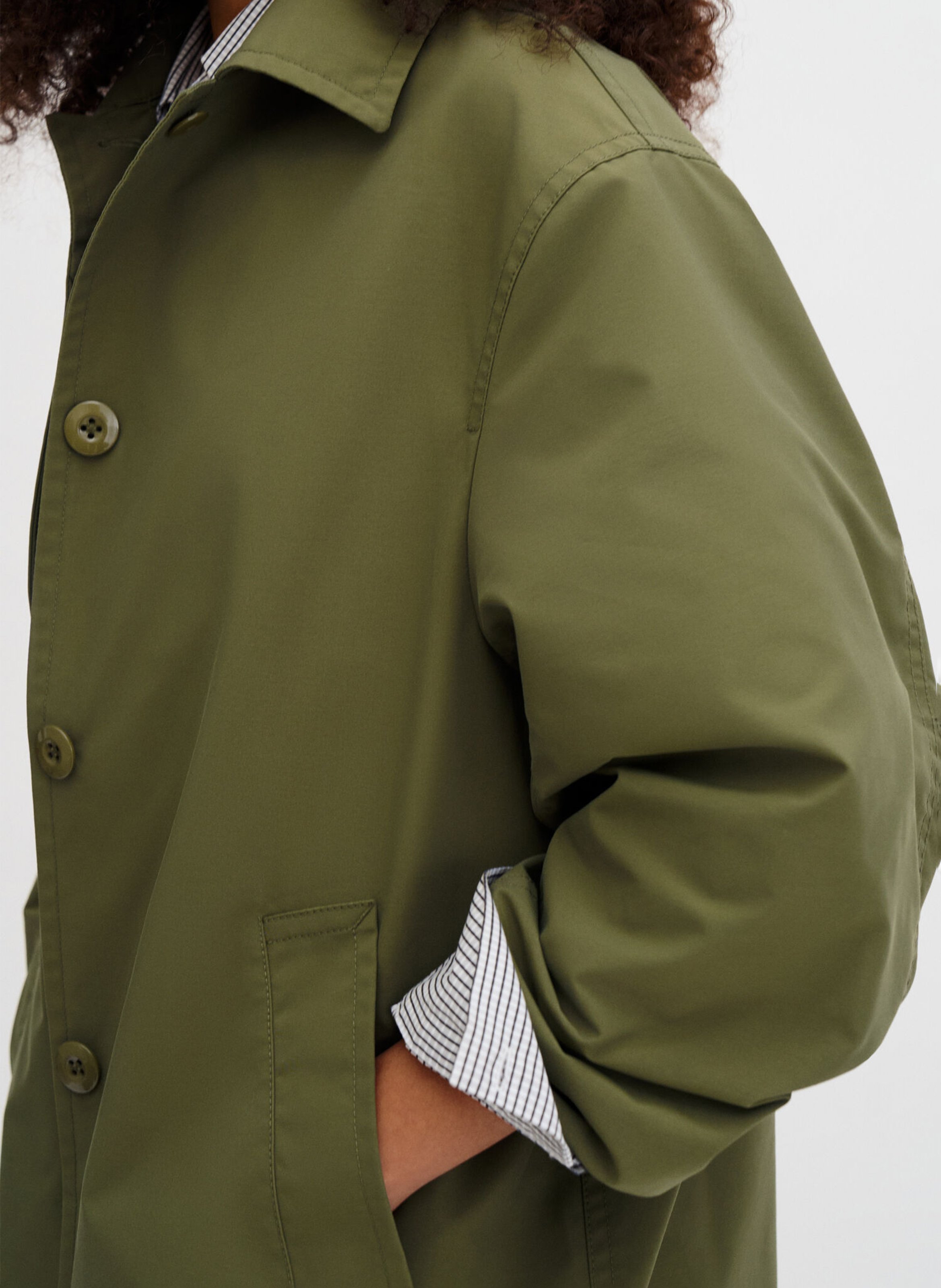 Single-breasted plain coat FILIPPA K Green