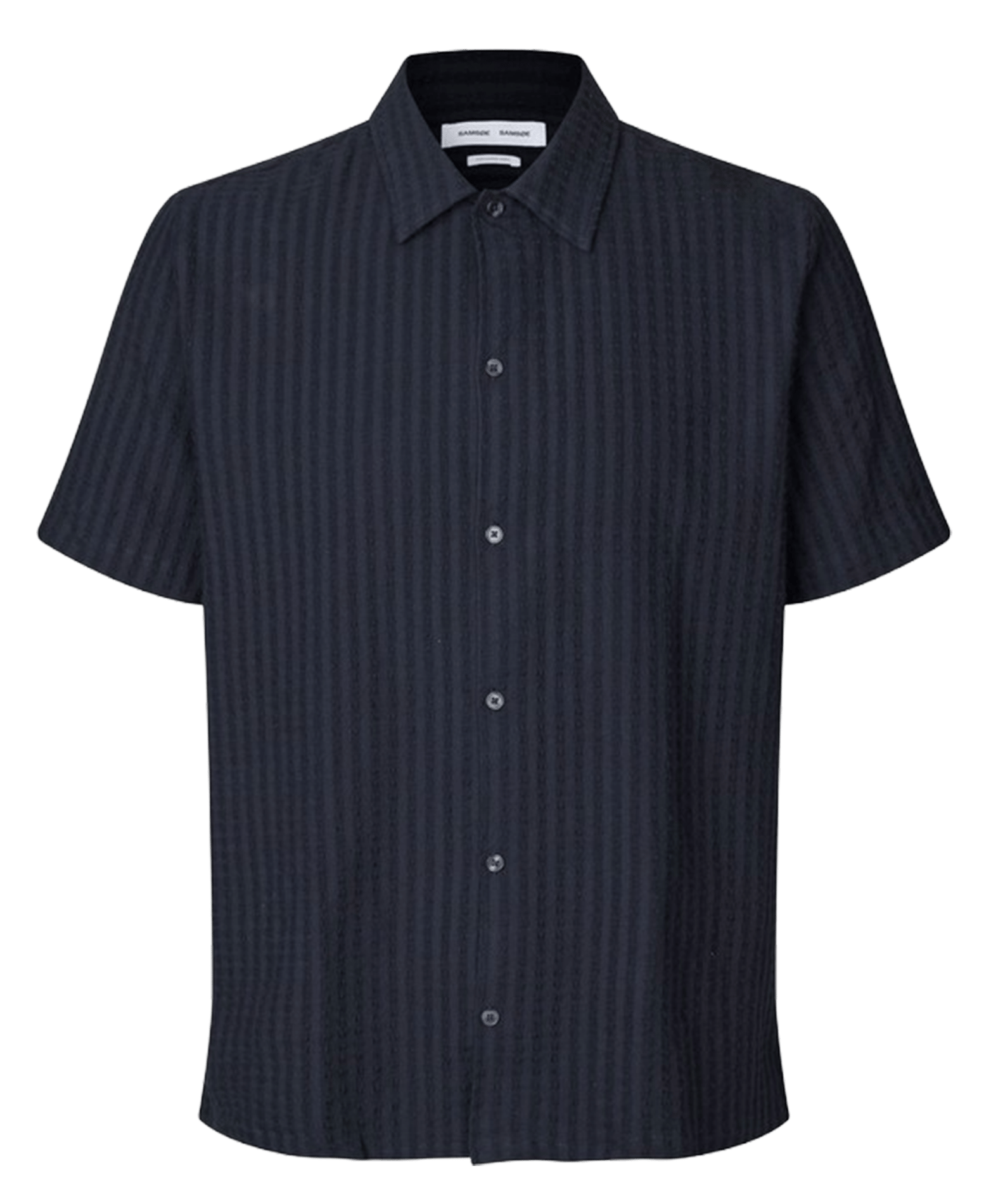 Regular-fit overhemd van biokatoen met textuur SAMSOE SAMSOE Blauw