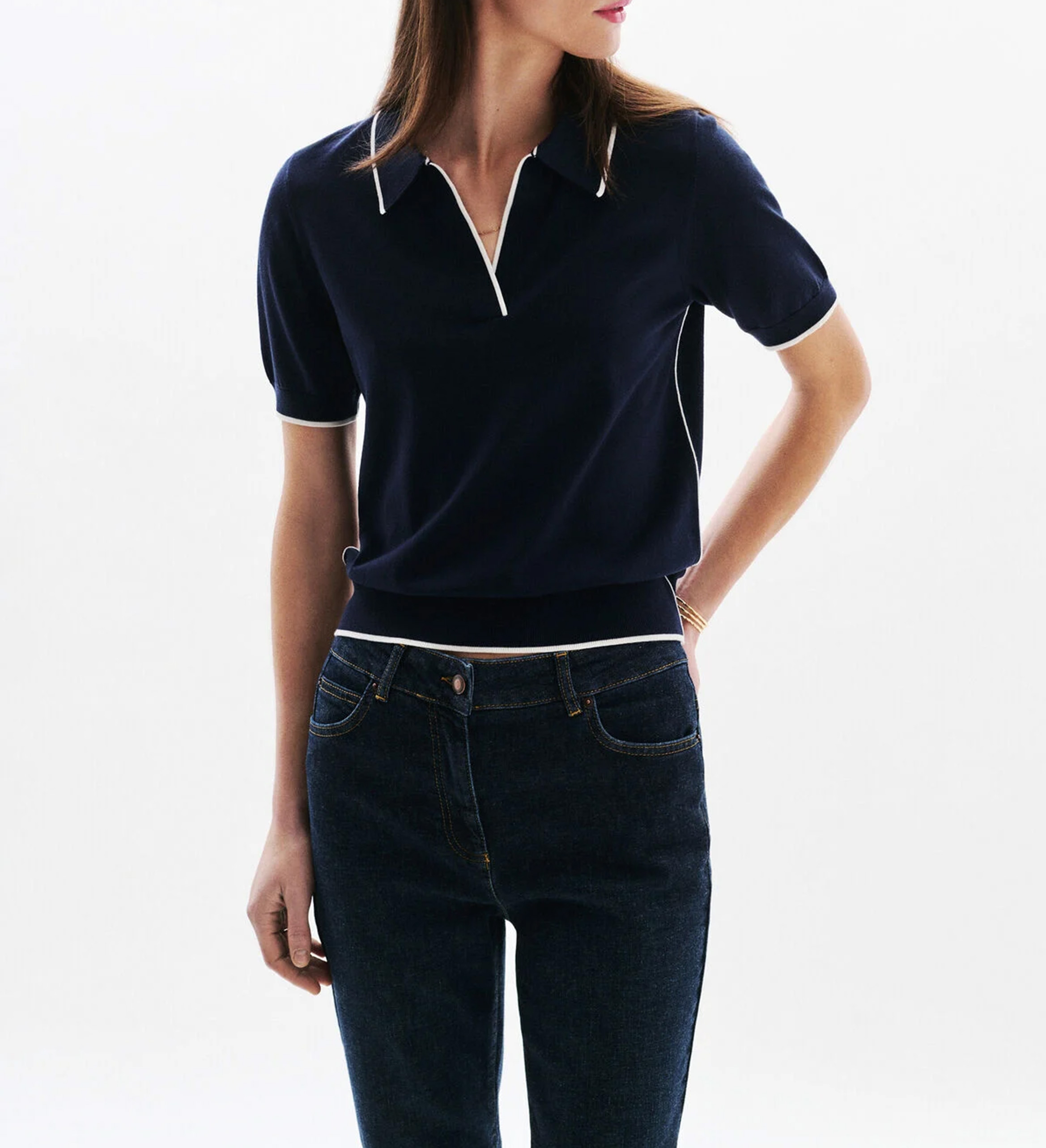 Straight fit classic collar sweater CAROLL Blue