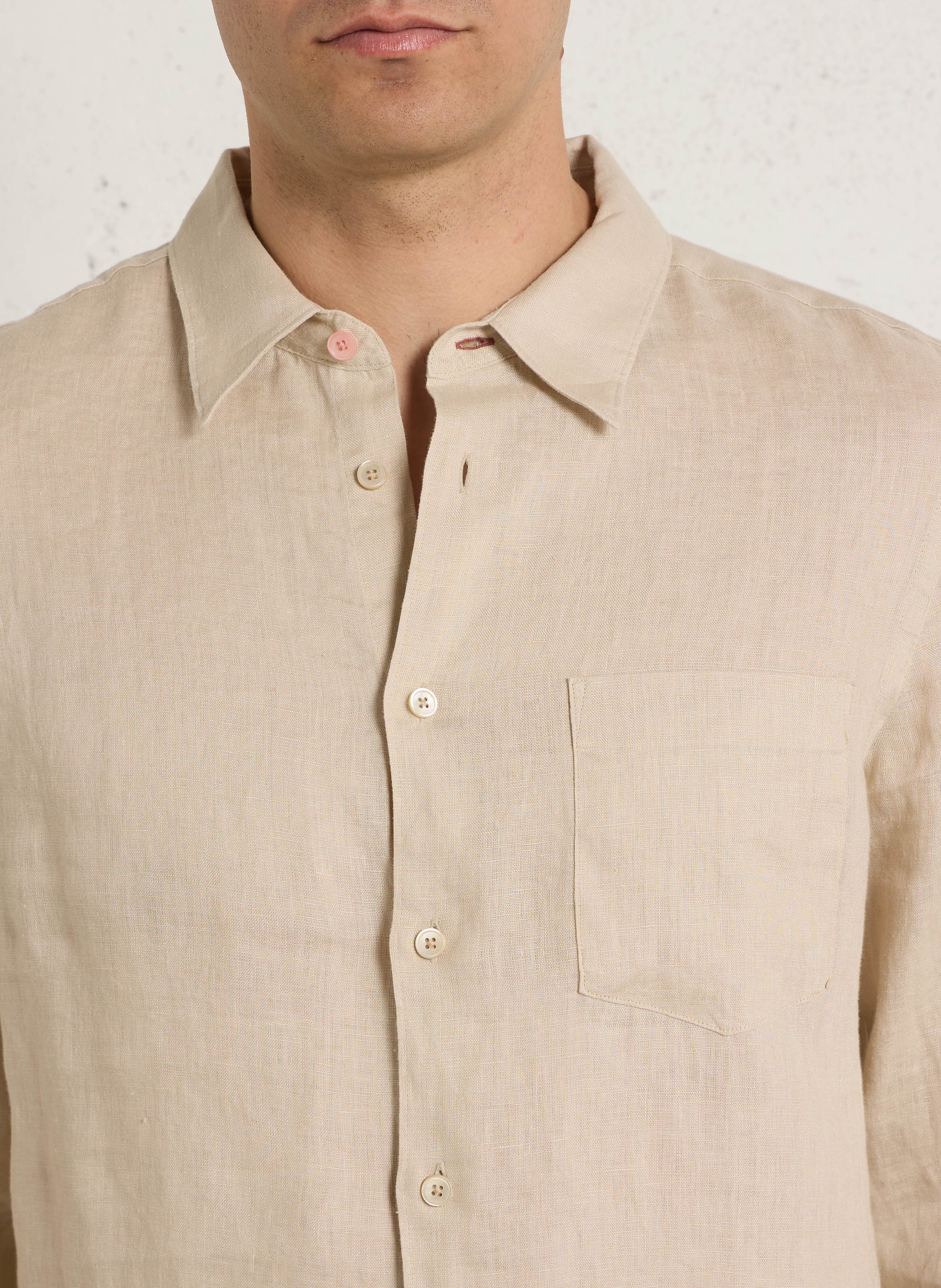 Straight-fit, linnen overhemd PAUL SMITH Beige