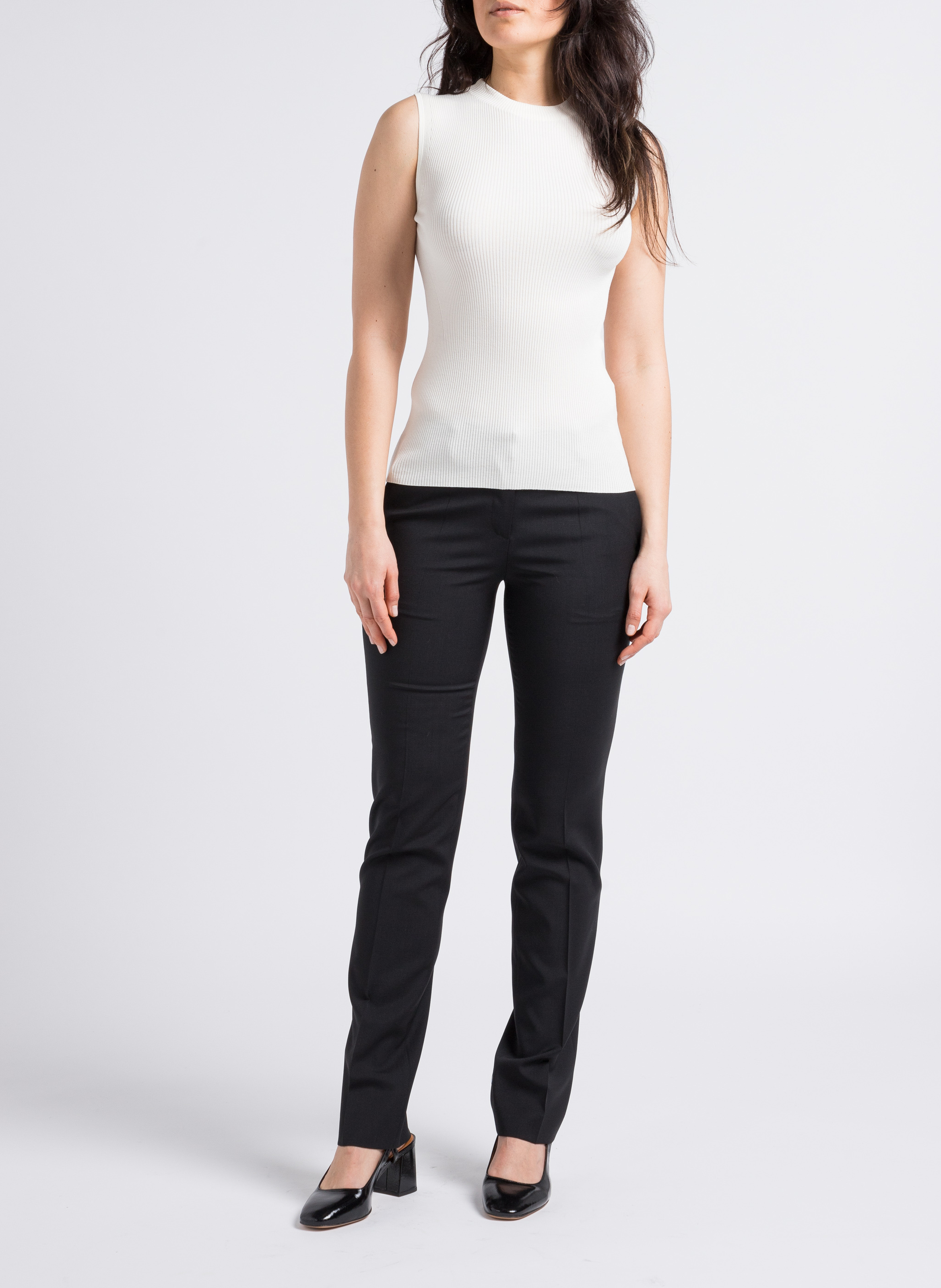 Ribbed sleeveless T-shirt BOSS Beige