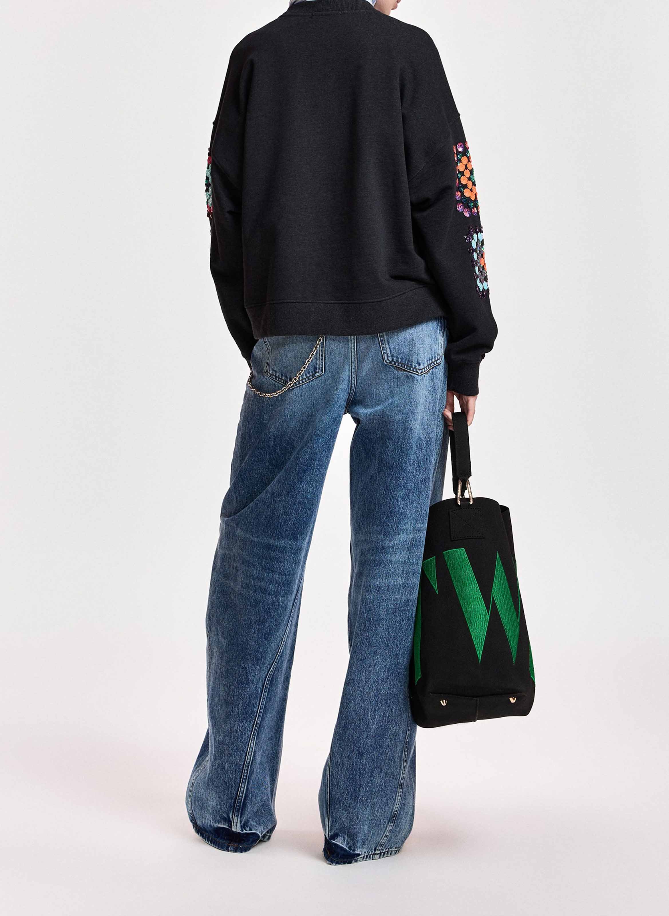 Rechte sweater met bloemenprint in katoen ESSENTIEL ANTWERP Veelkleurig