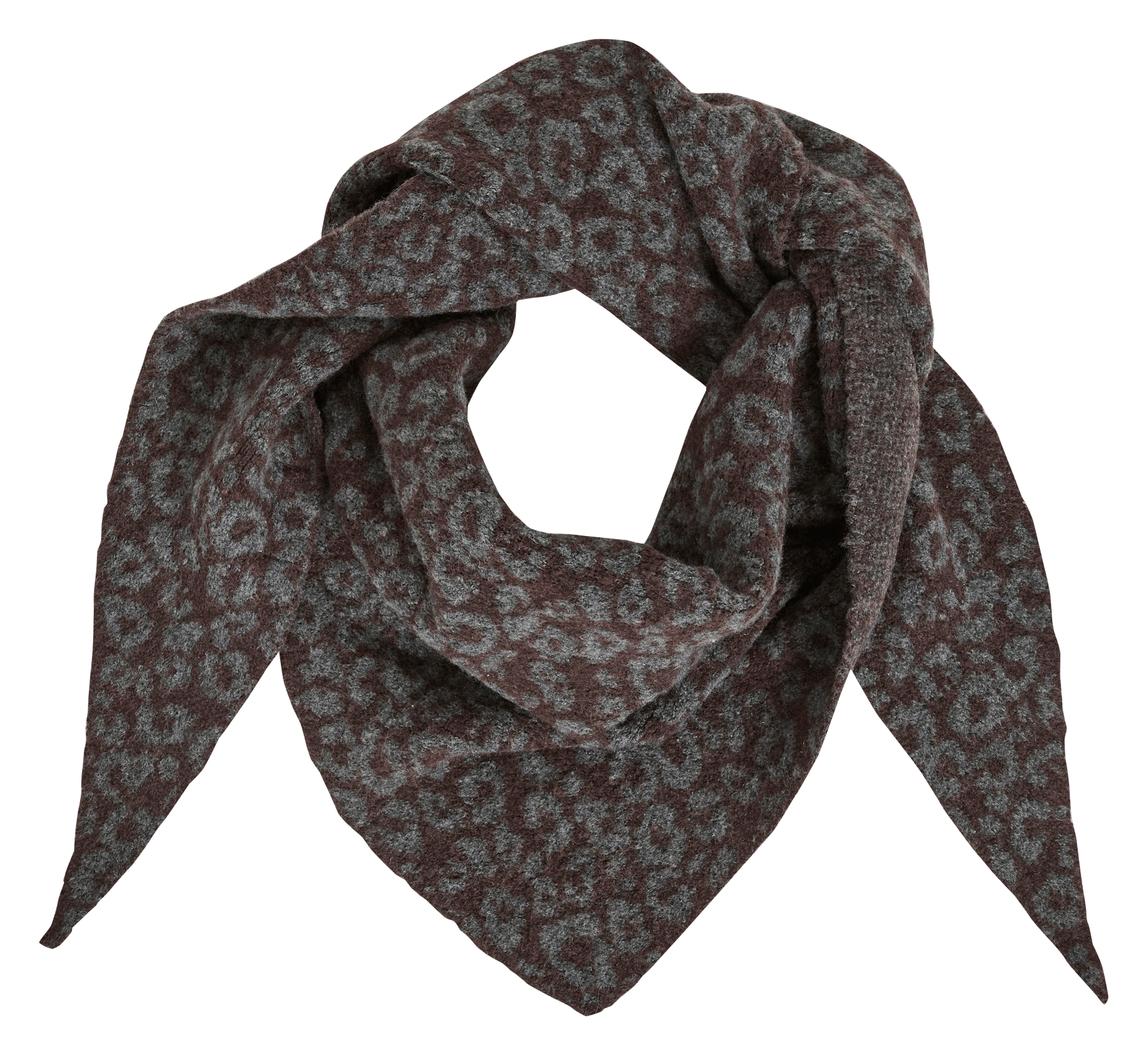 Printed knitted scarf VILA Brown