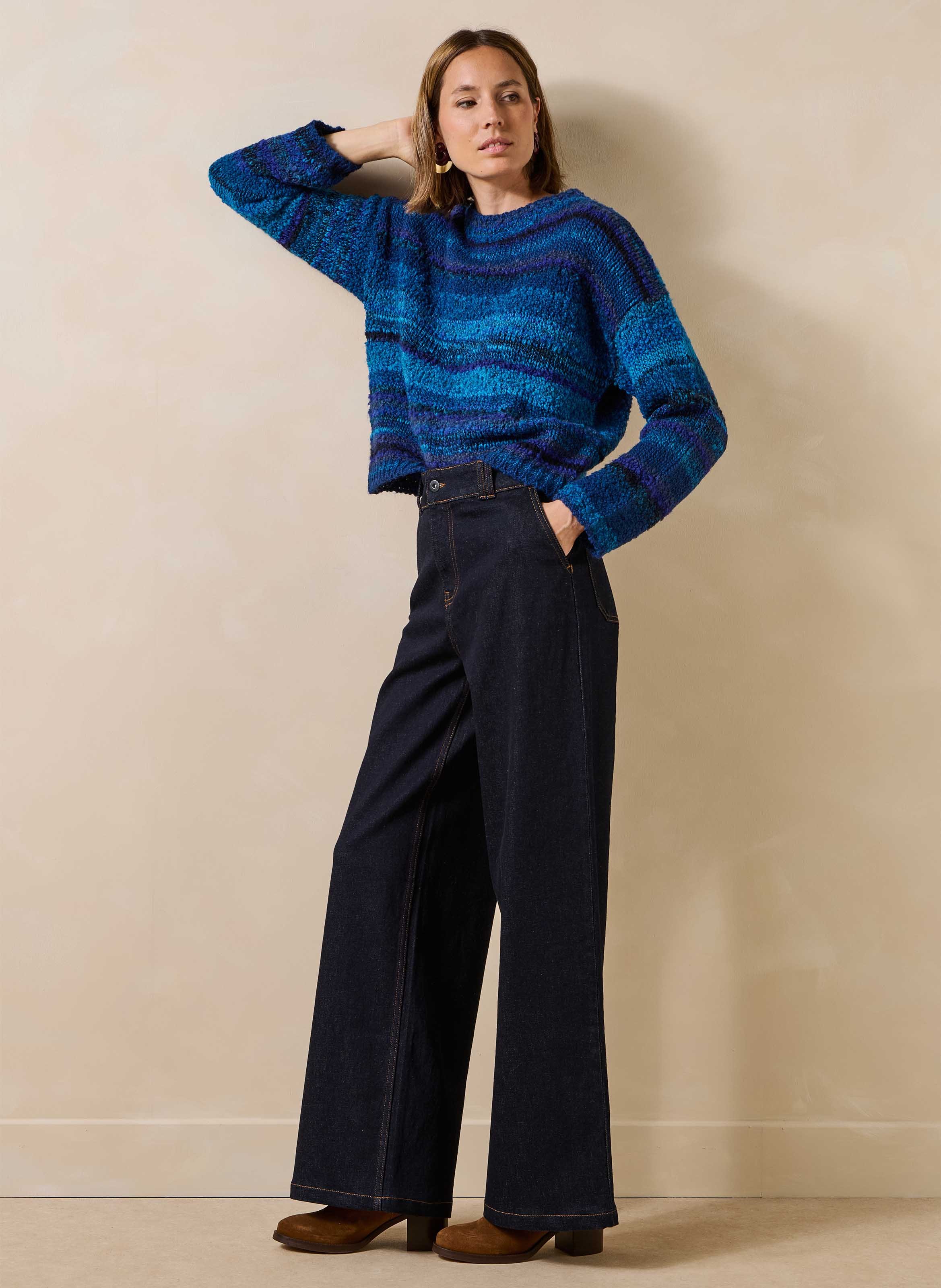 Ruimvallende trui met ronde hals LA FEE MARABOUTEE Blauw