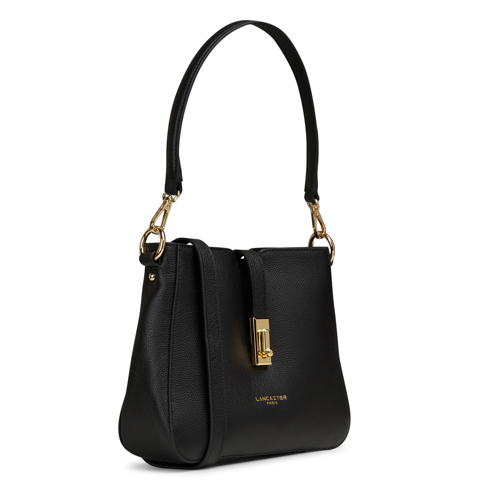 Sac besace en cuir de vachette LANCASTER PARIS Noir