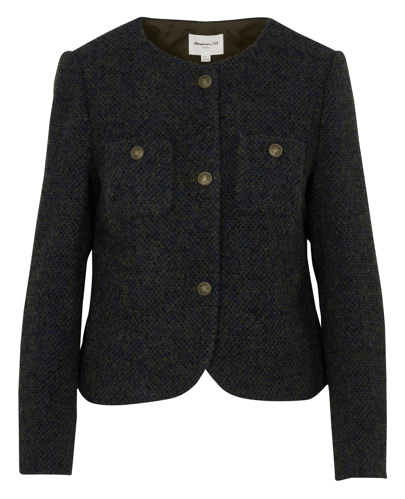 Rechte jas | wolblend MAISON 123 Groen