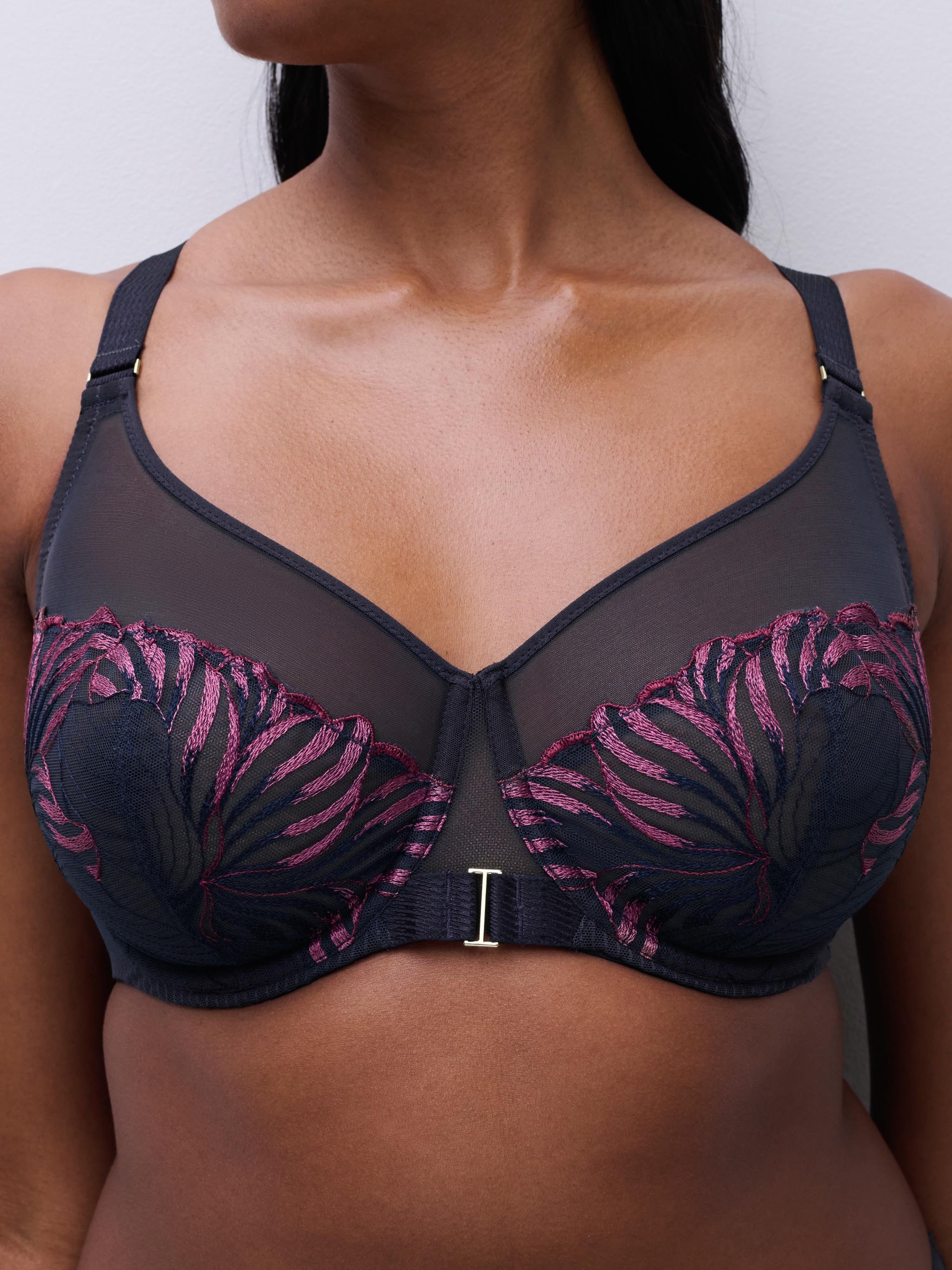 Very supportive embroidered bra | Grey CHANTELLE Women