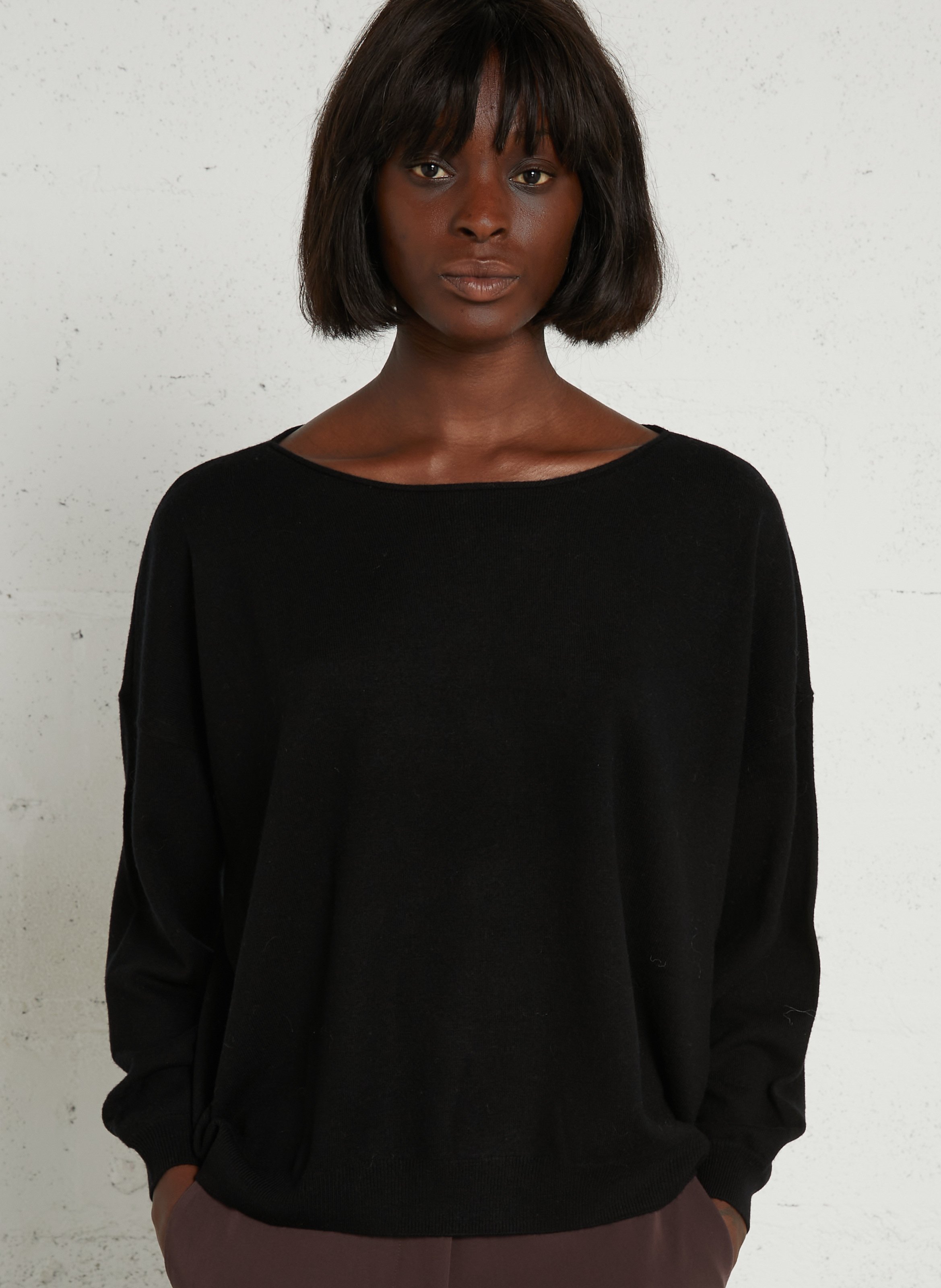 Pull oversize en laine DES PETITS HAUTS Noir
