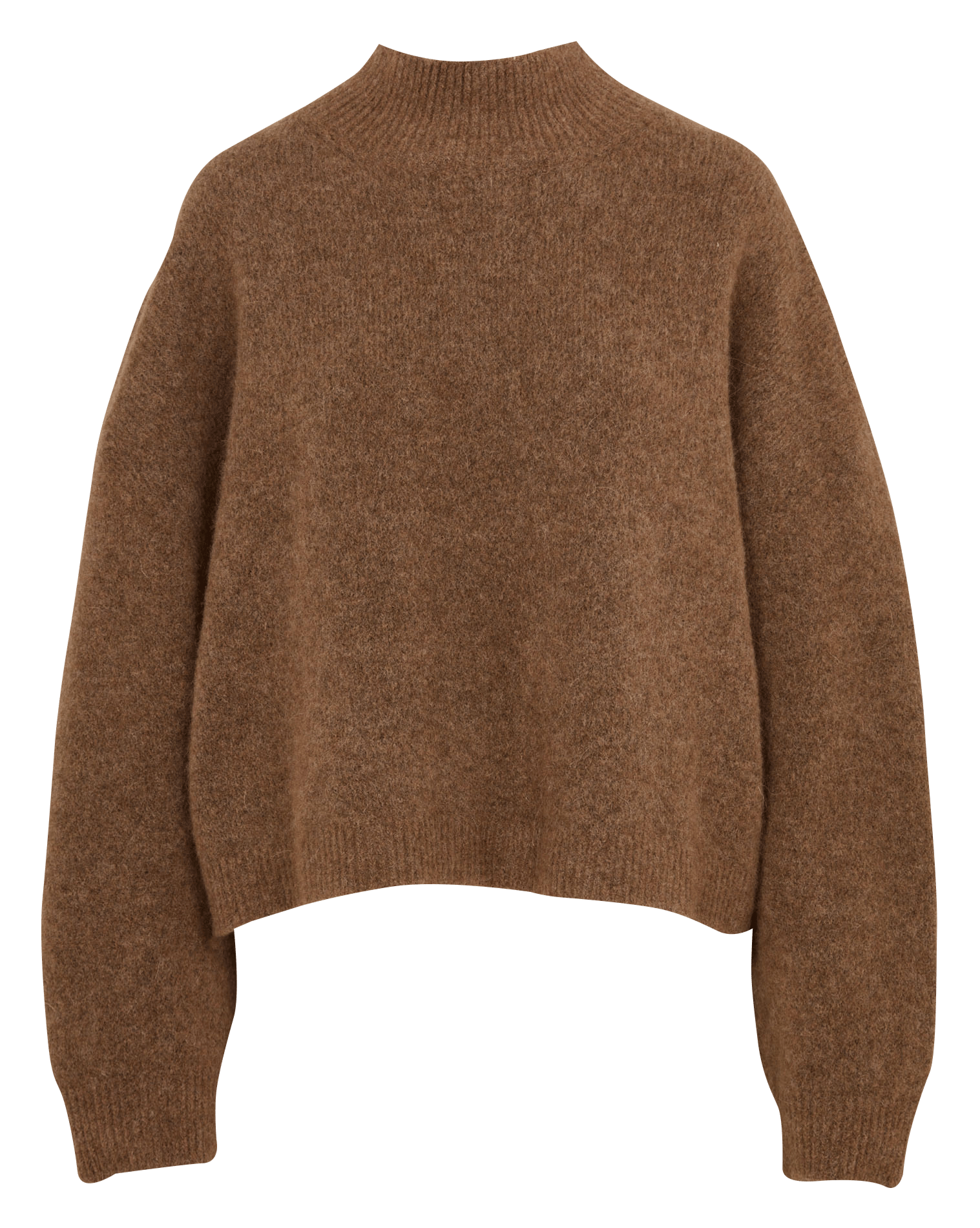 Pullover mit Stehkragen aus Alpaka und Merinowolle BELLEPIECE Braun