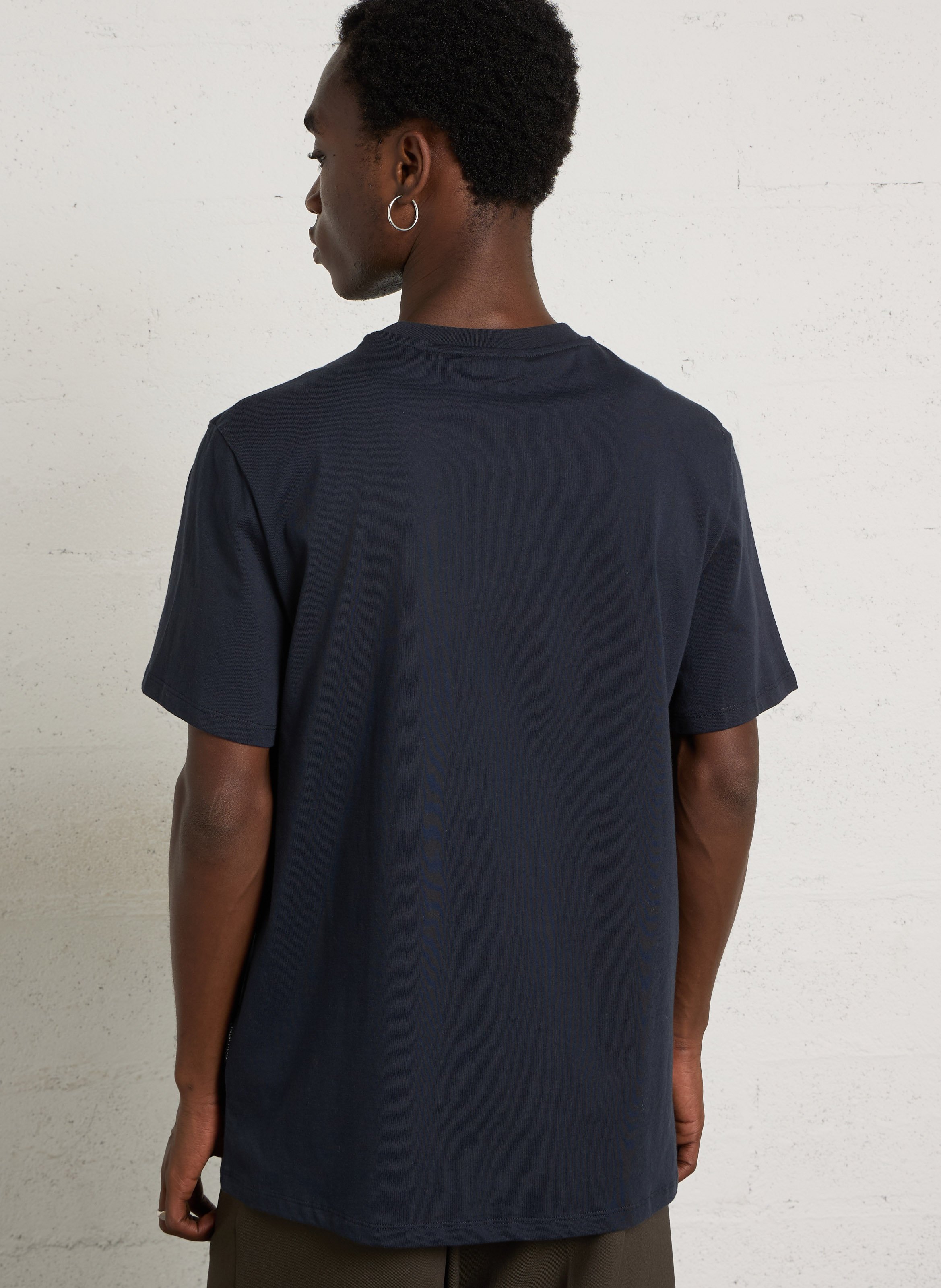 Tee shirt brodé en coton CASUAL FRIDAY Bleu