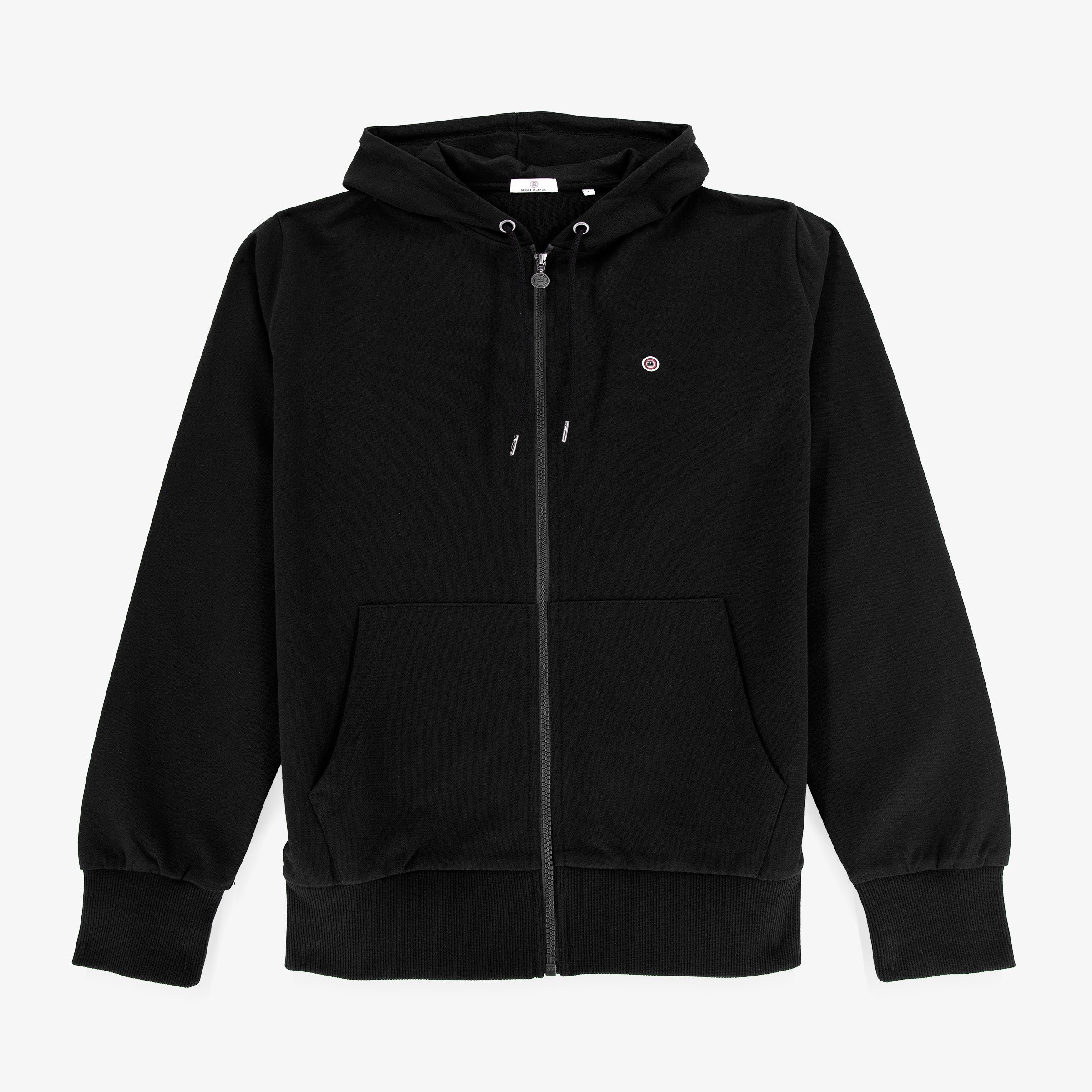 Black cotton Sidney zip-up hoodie SERGE BLANCO Black