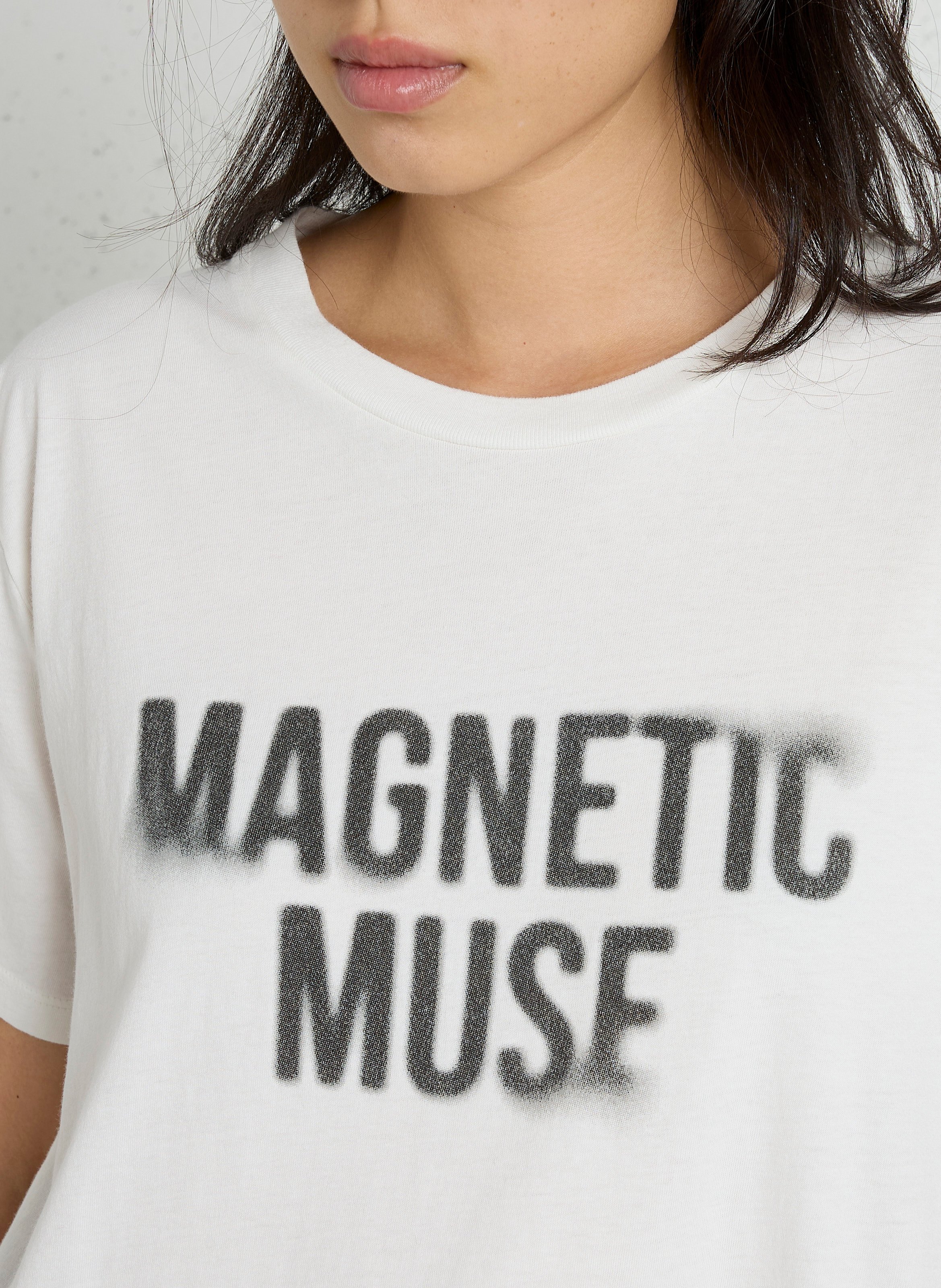 T-Shirt mit zwei Materialien IKKS Weiss