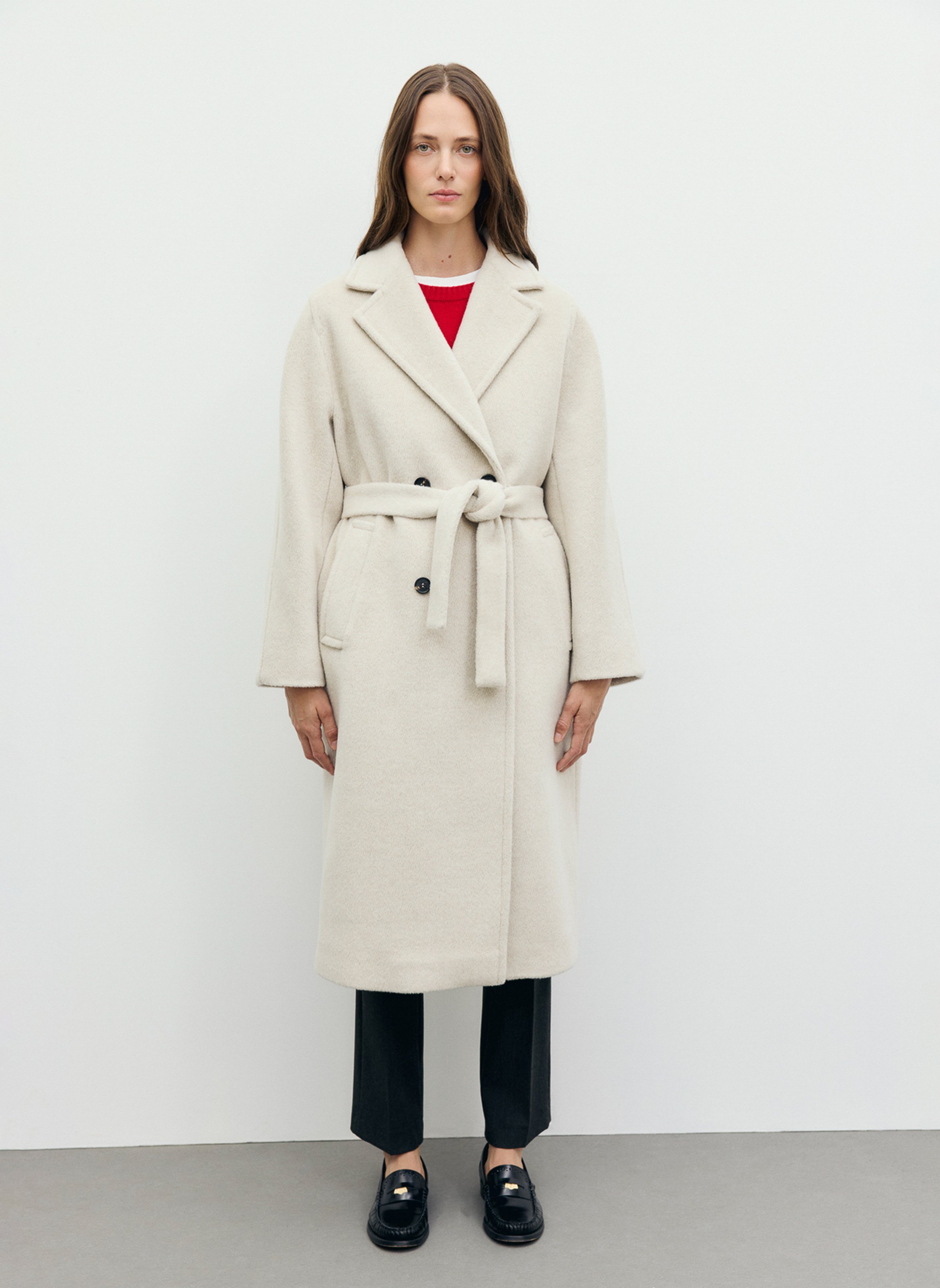 Candice wool-blend coat with belt  GERARD DAREL Beige