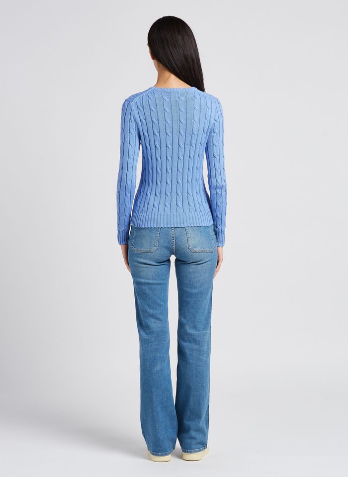 Julianna embroidered cable-knit cotton sweater