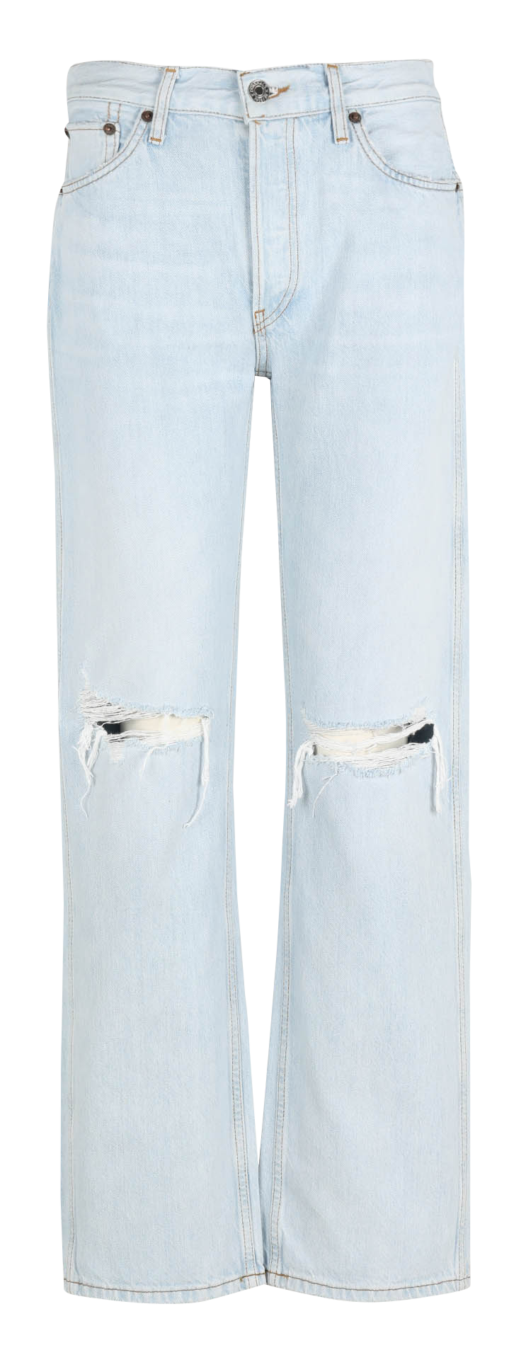 High-rise straight-leg faded cotton jeans RE/DONE Faded jeans