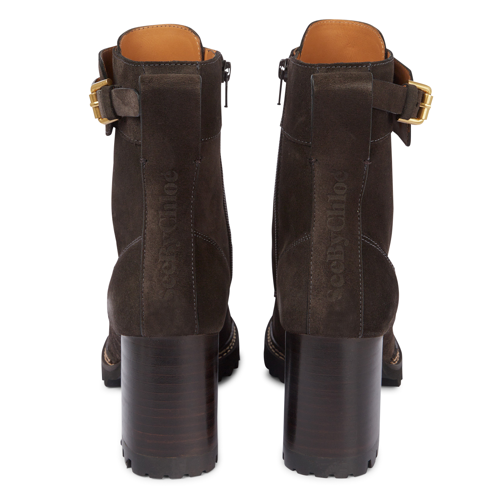 Leather mid-calf boots SEE BY CHLOE Grey