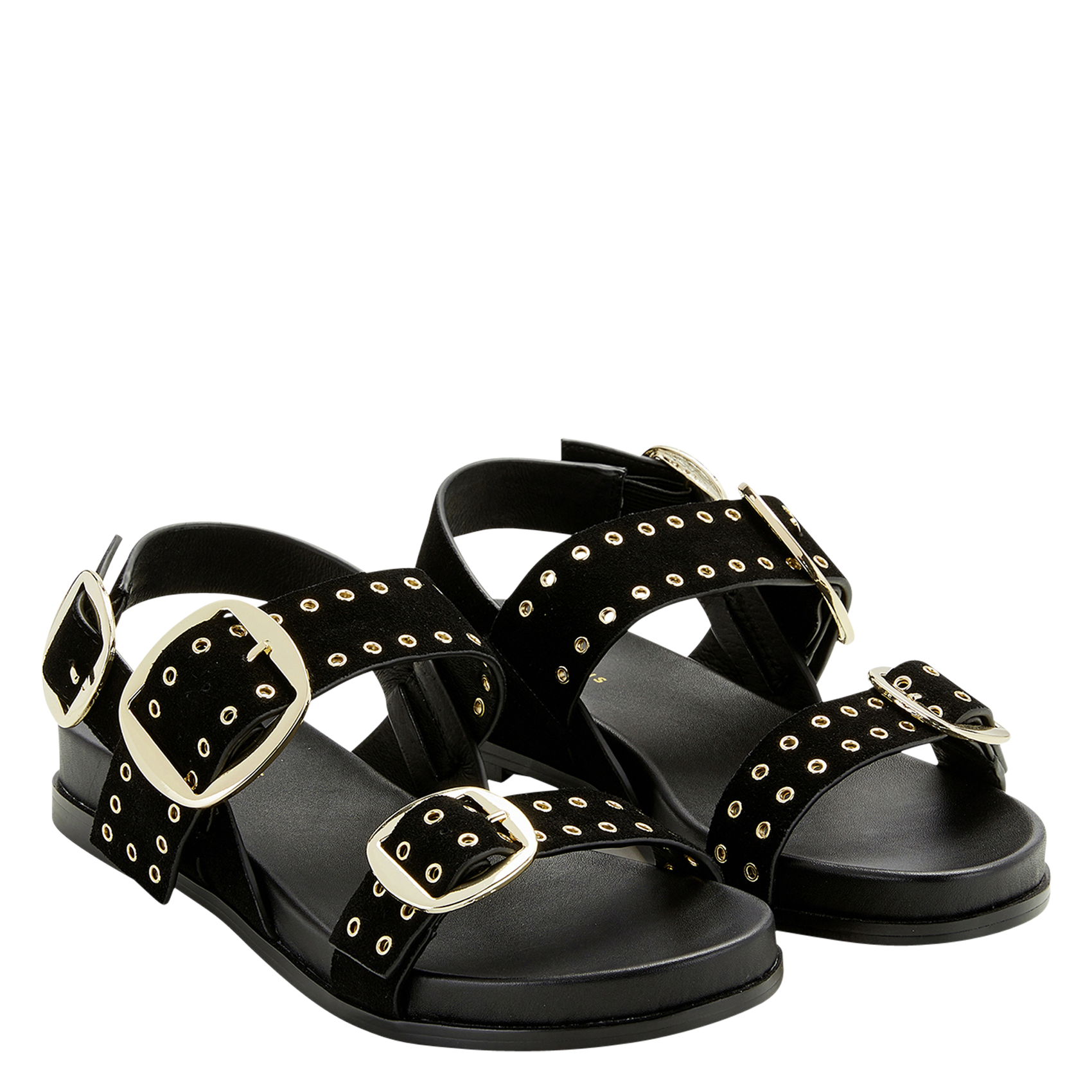 Sandalias planas de piel COSMOPARIS Negro