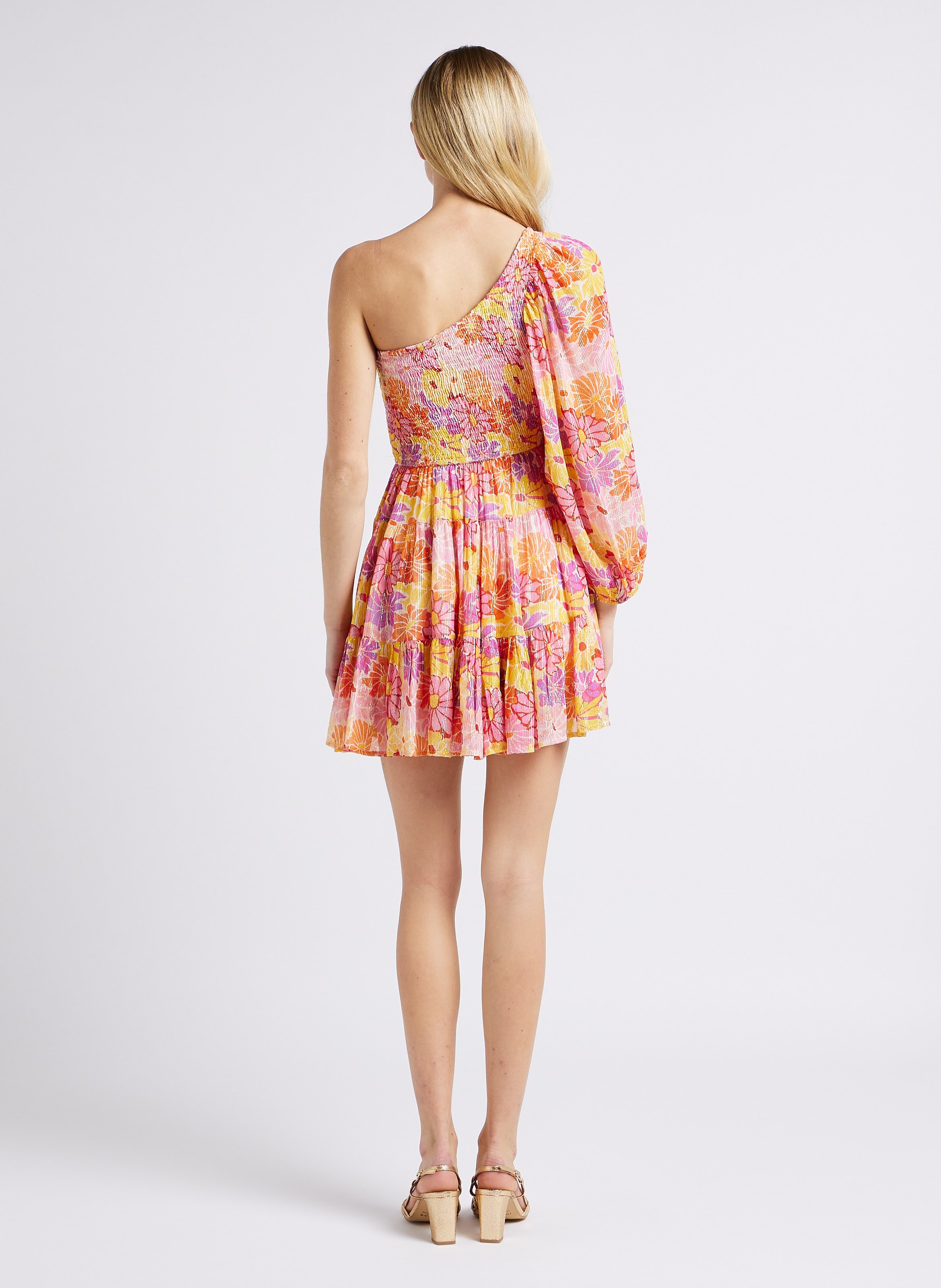 Short printed asymmetric dress SUNDRESS Multicolored