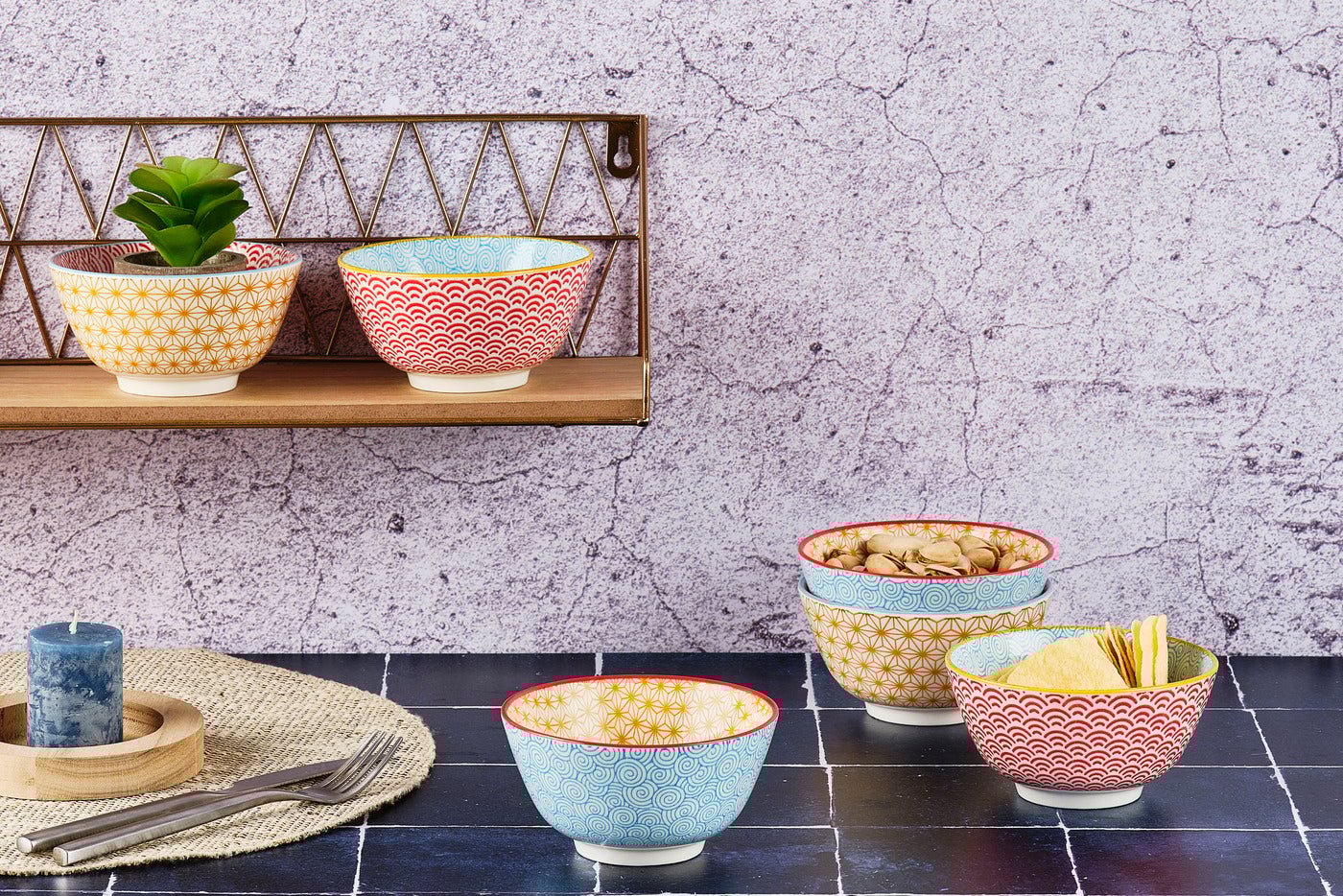 PATTERN - 6-piece bowl set BJORN Blue