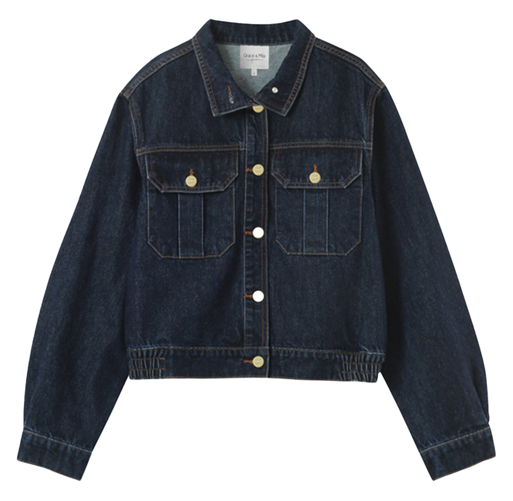 Straight cotton jacket GRACE ET MILA Blue