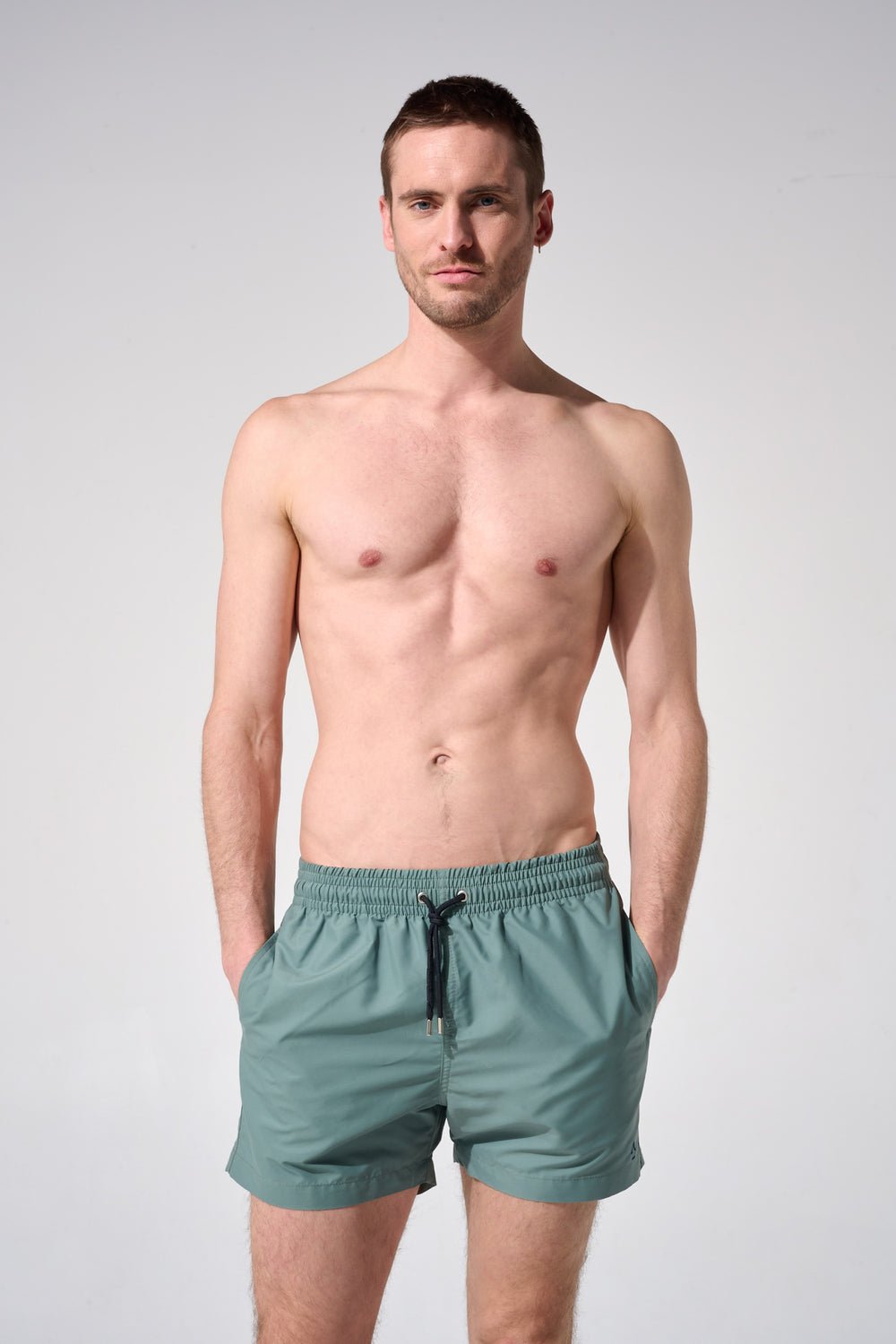 Plain swim shorts with elasticated waistband APNEE Green