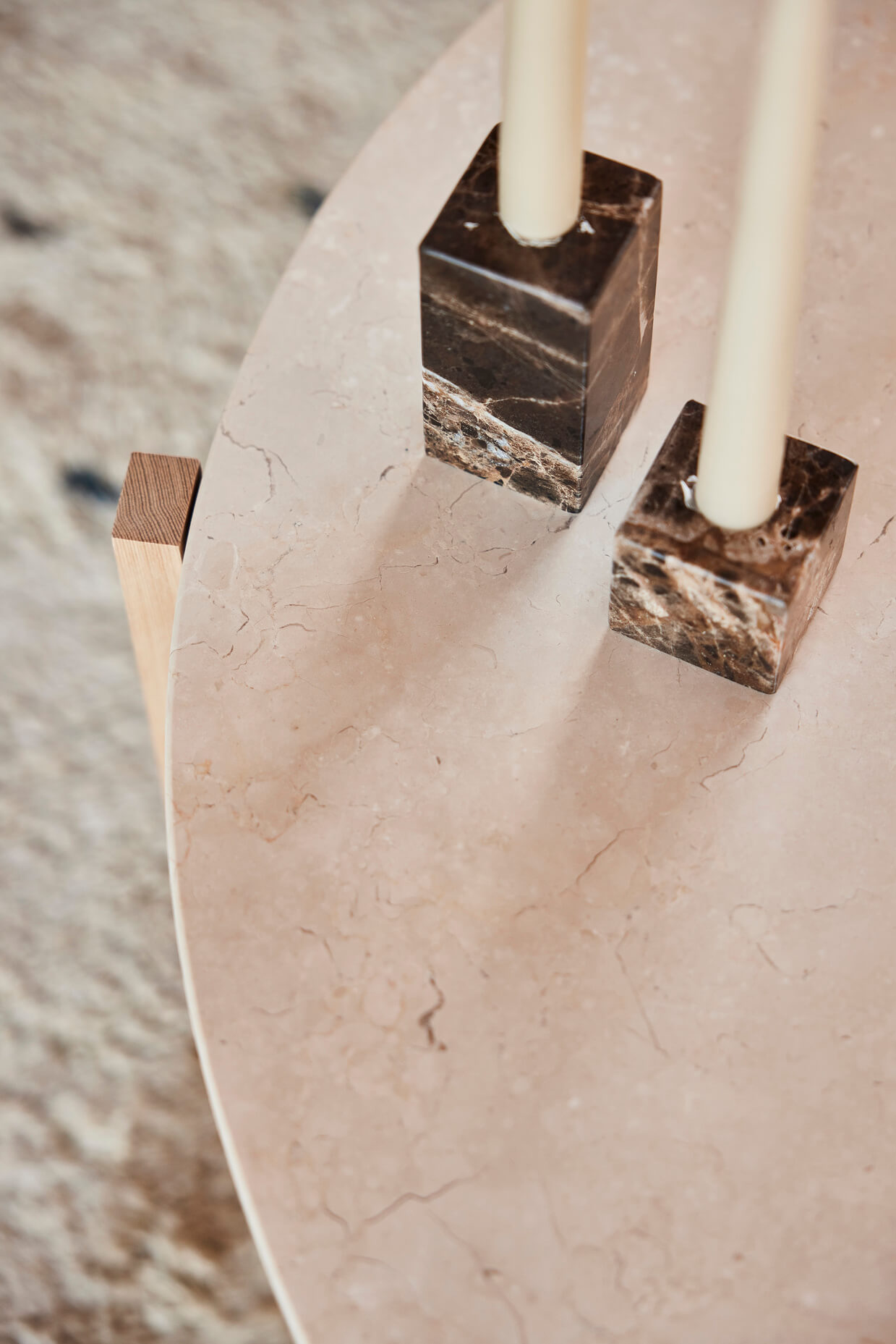 Marble candle holder OYOY LIVING DESIGN Brown