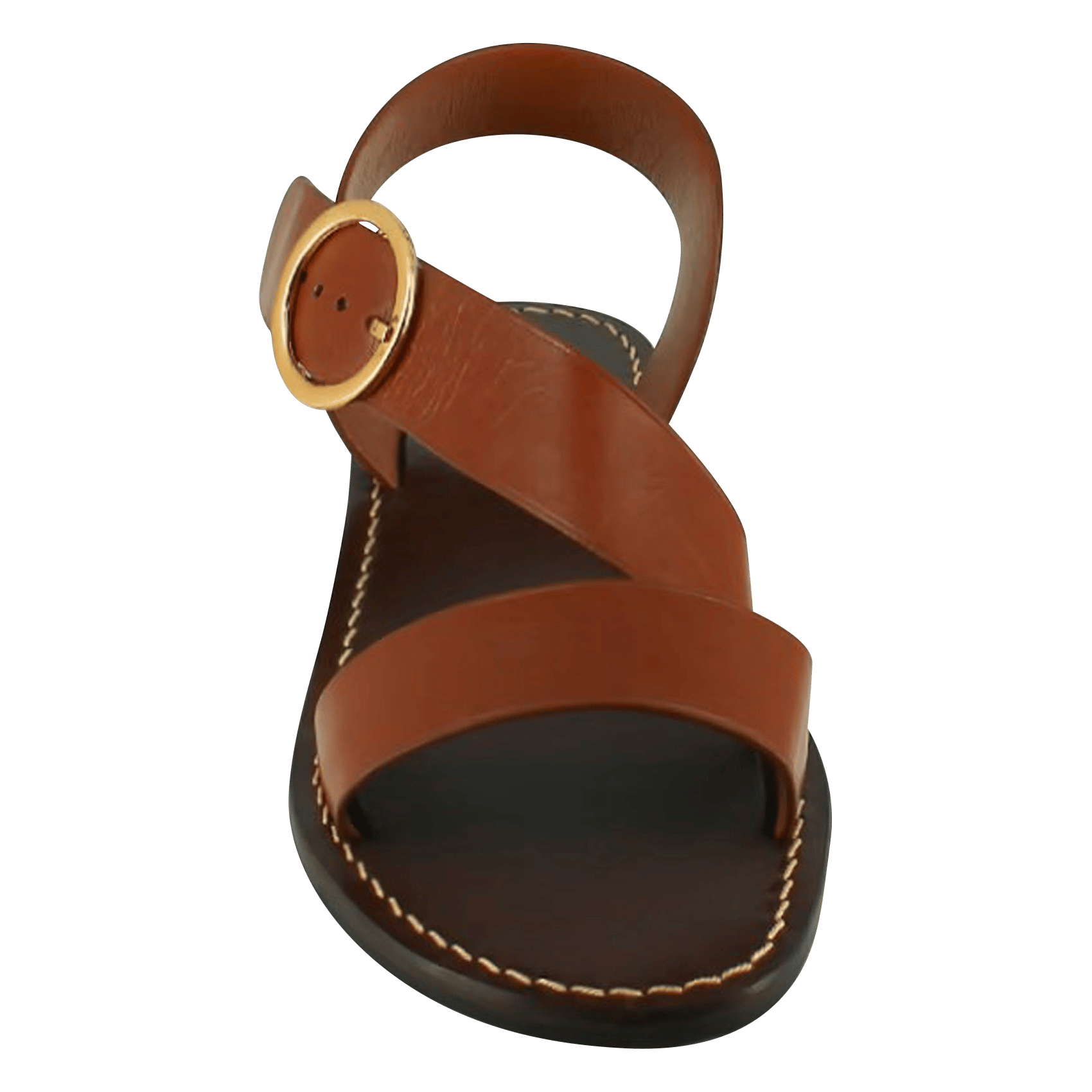 Aouda flat leather sandals JONAK Brown
