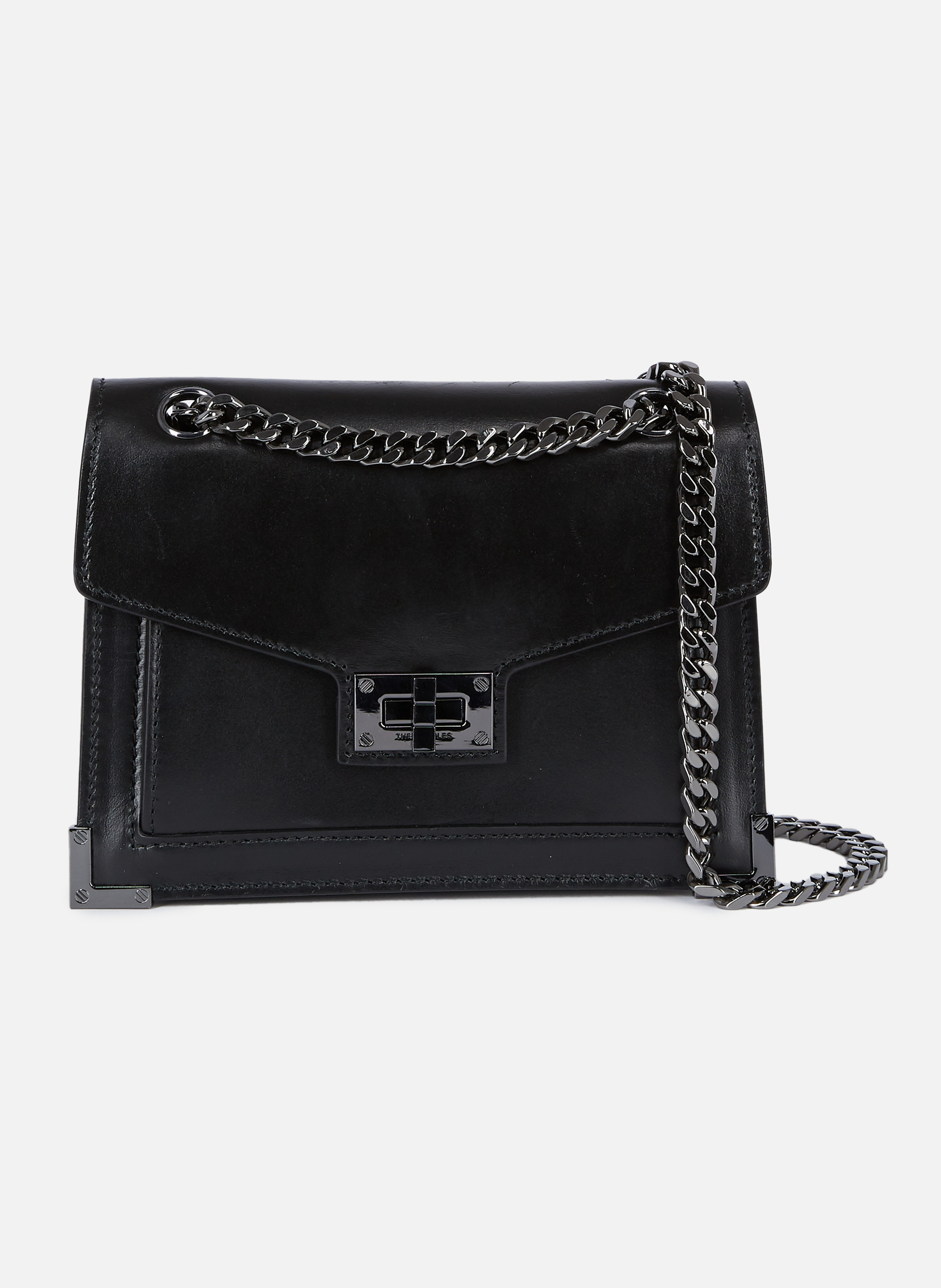 Emily Small Smooth Leather Chain Bag THE KOOPLES Black