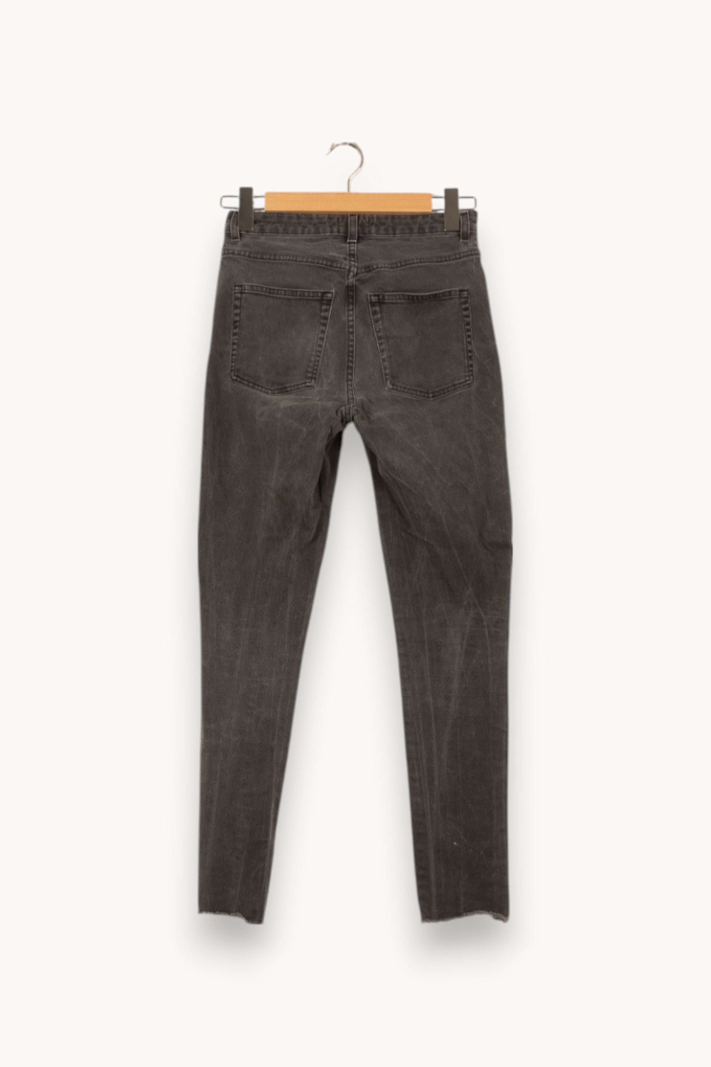 Cropped slim jeans with studs ACNE STUDIOS - Seconde Main Grey