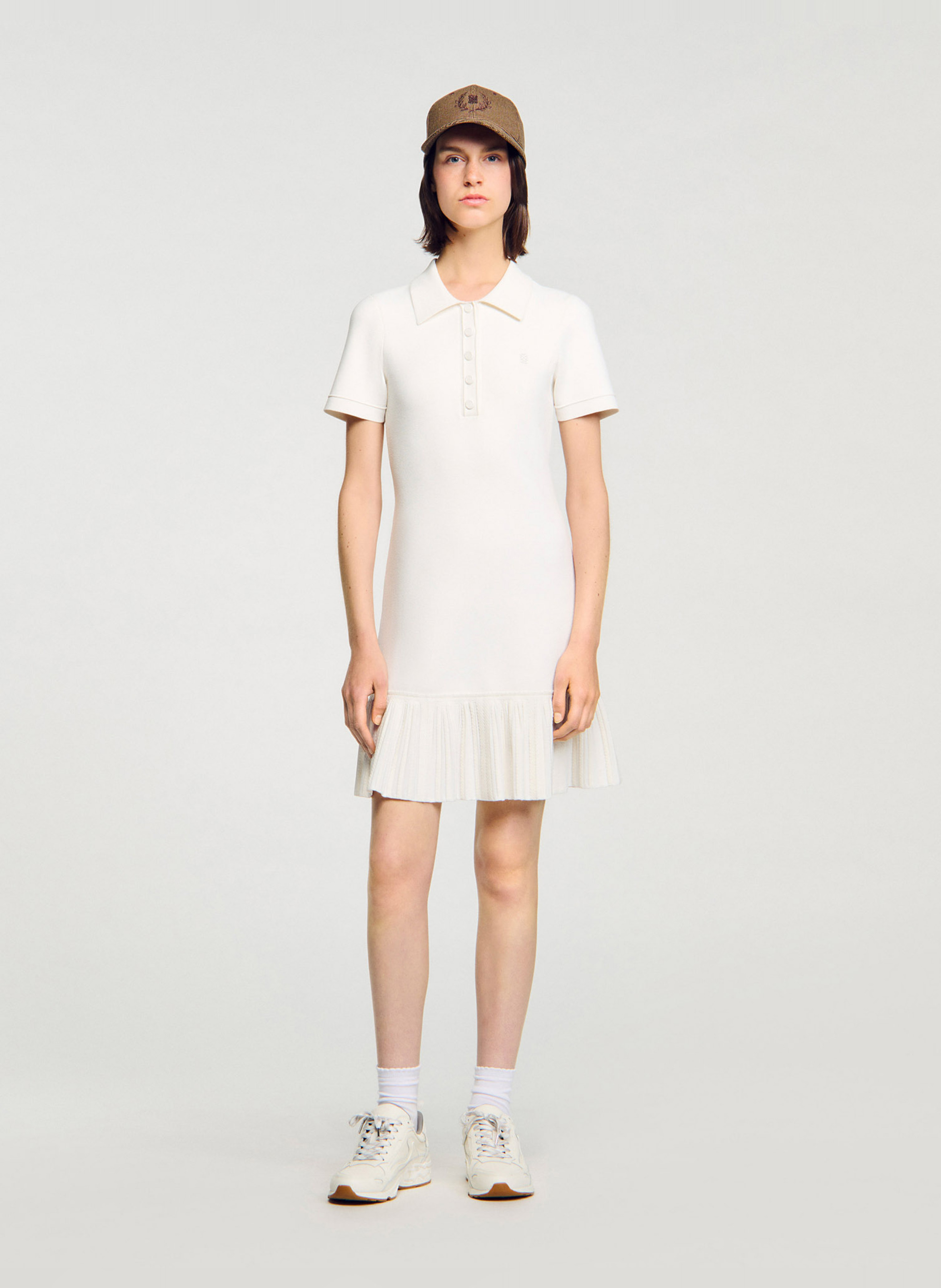 Korte jurk met polokraag SANDRO Wit