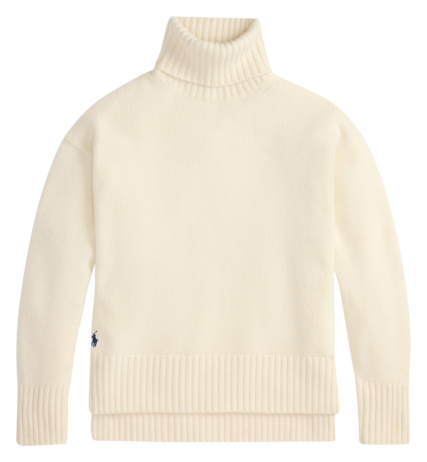 Pull oversize col roulé en laine et cachemire POLO RALPH LAUREN Blanc