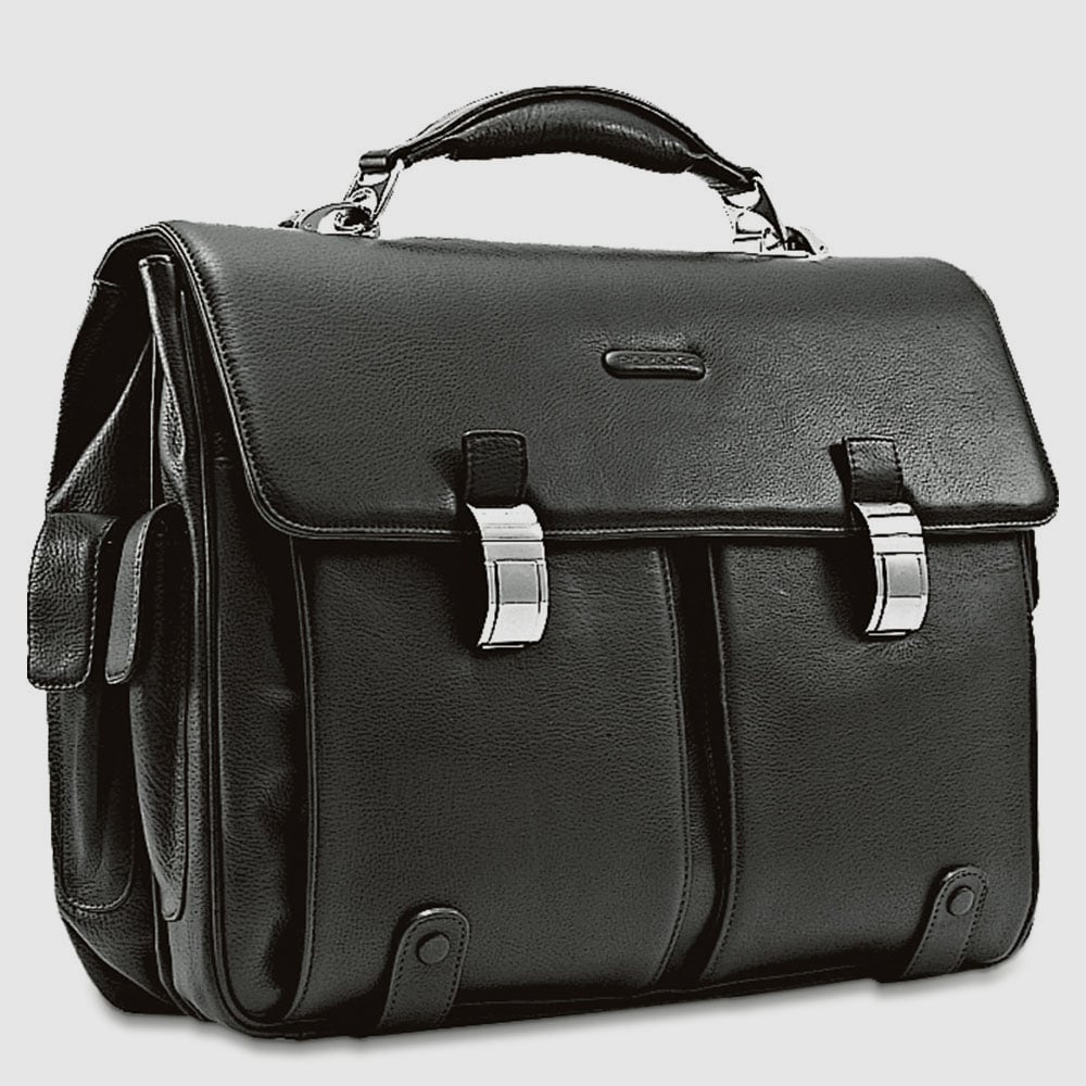 Bag for computer and iPad® adaptable to backpack with shockproof protection PIQUADRO Black