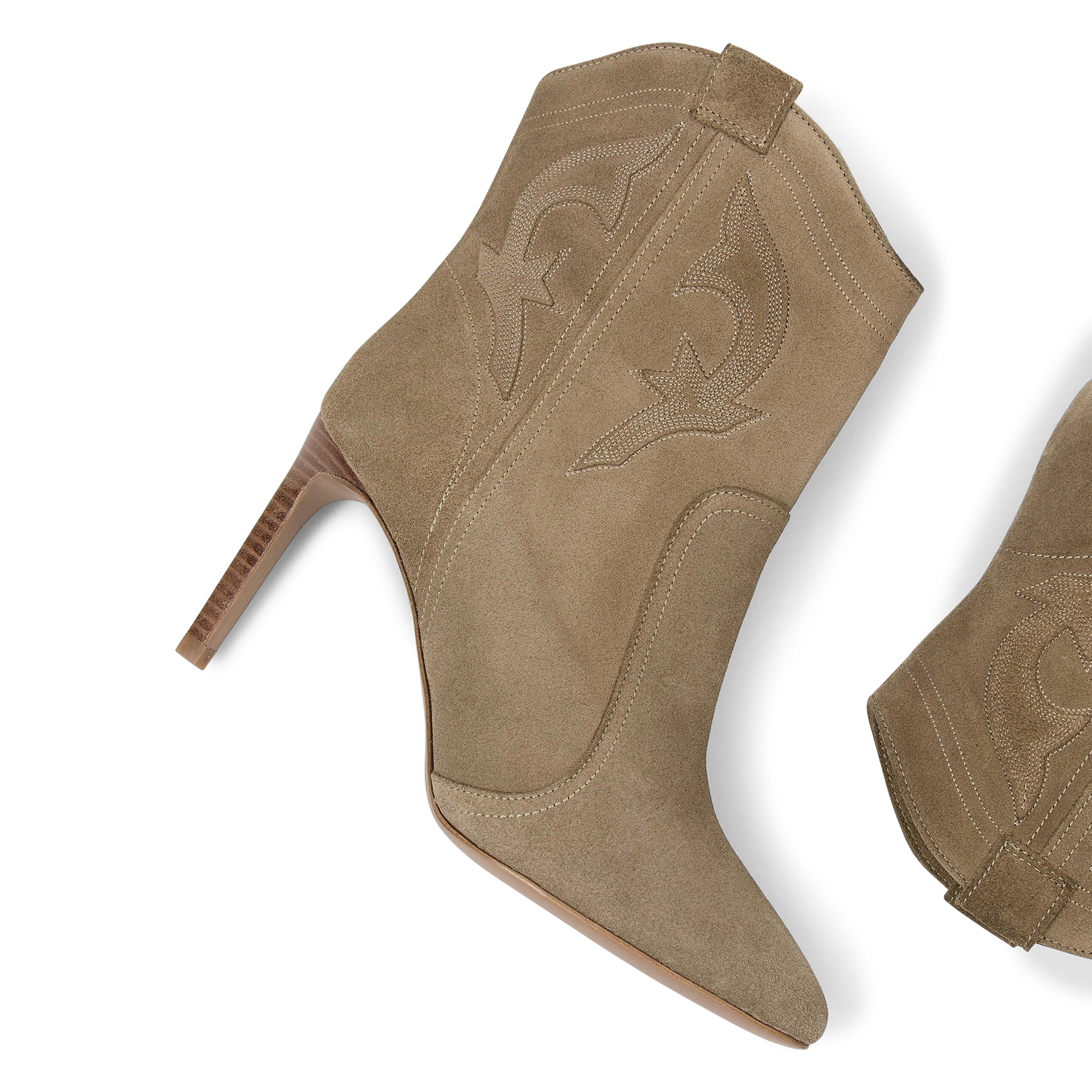 Bottines en cuir velours BA&SH Beige