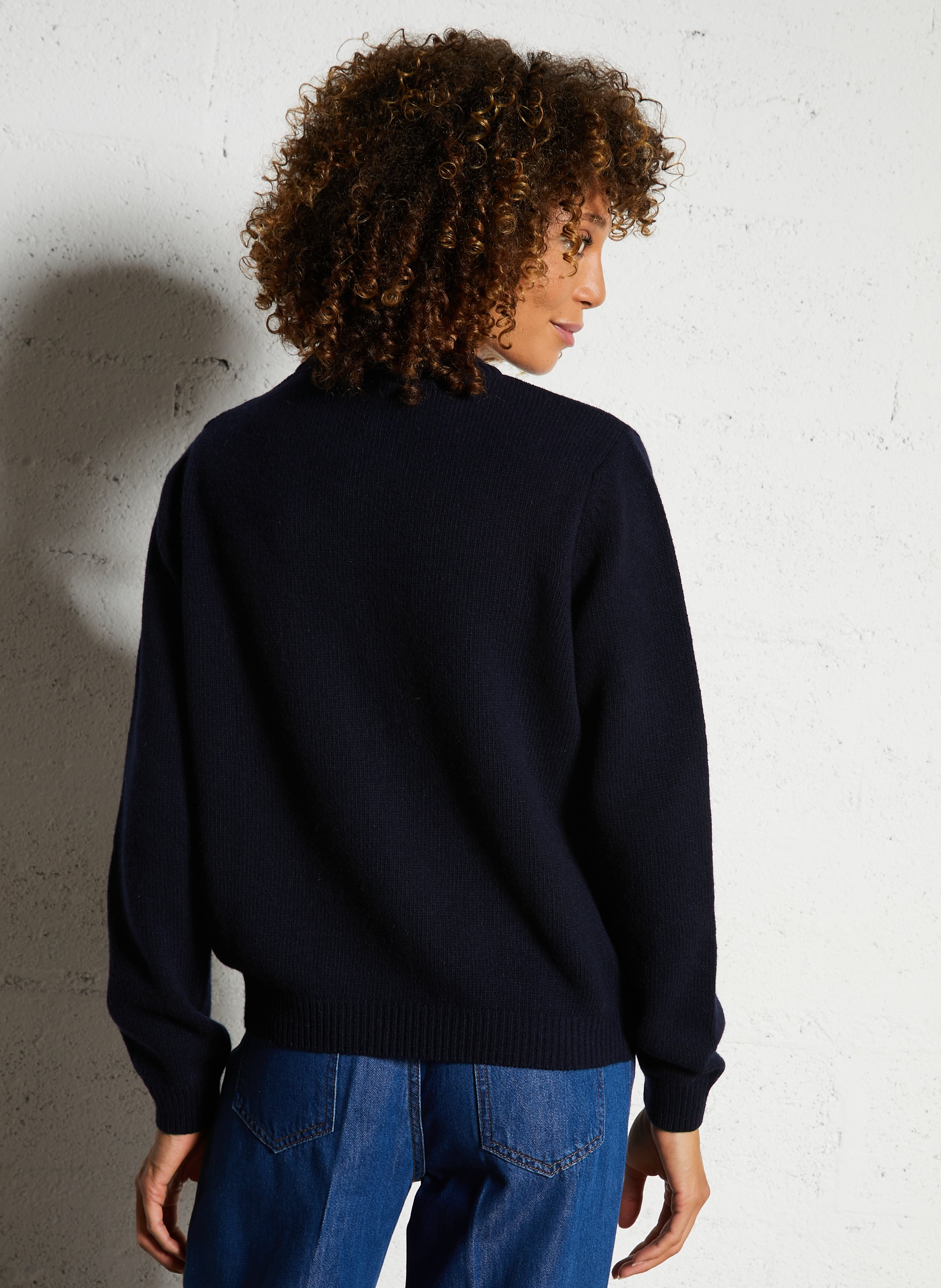 Pull droite col rond en laine mélangée ARMOR LUX Bleu