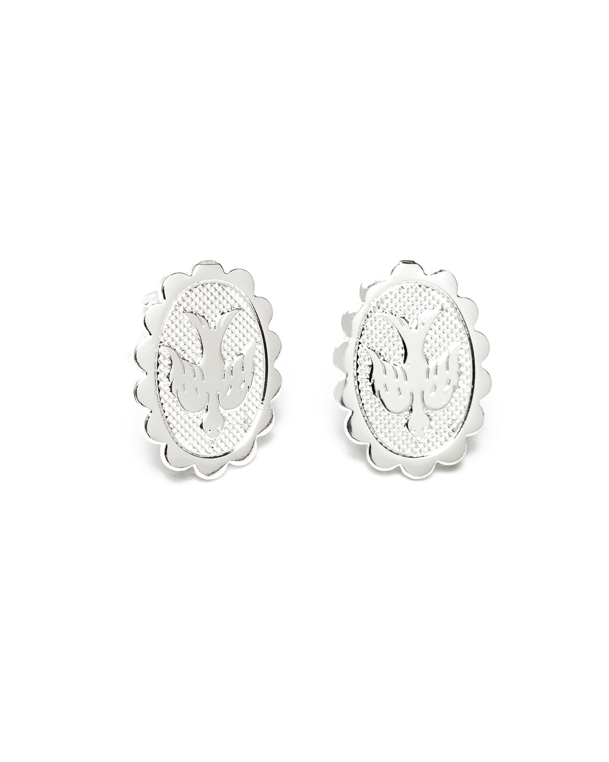 Silver-plated dove stud earrings MONSIEUR SIMONE