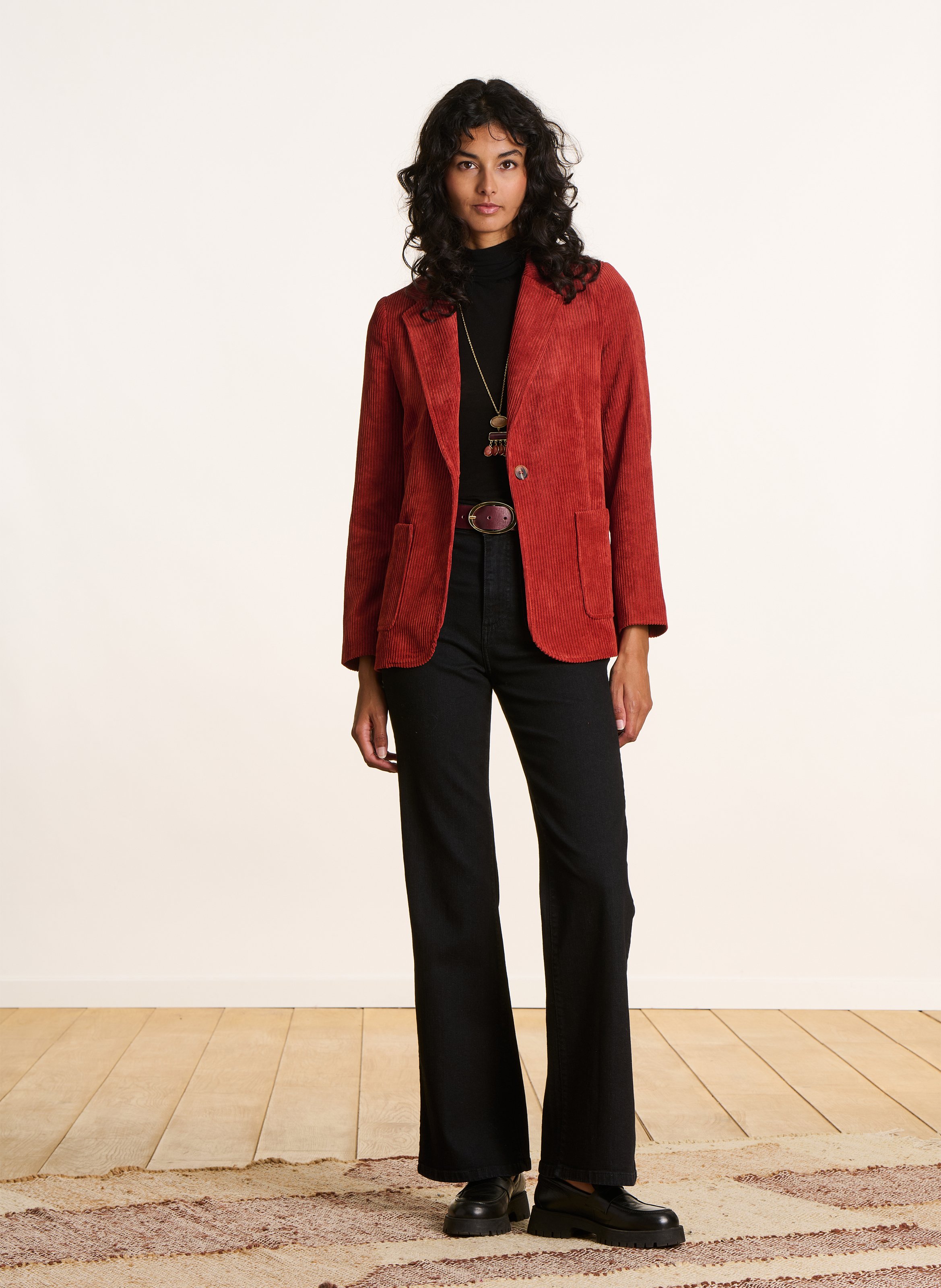 Corduroy suit jacket LA FEE MARABOUTEE Red