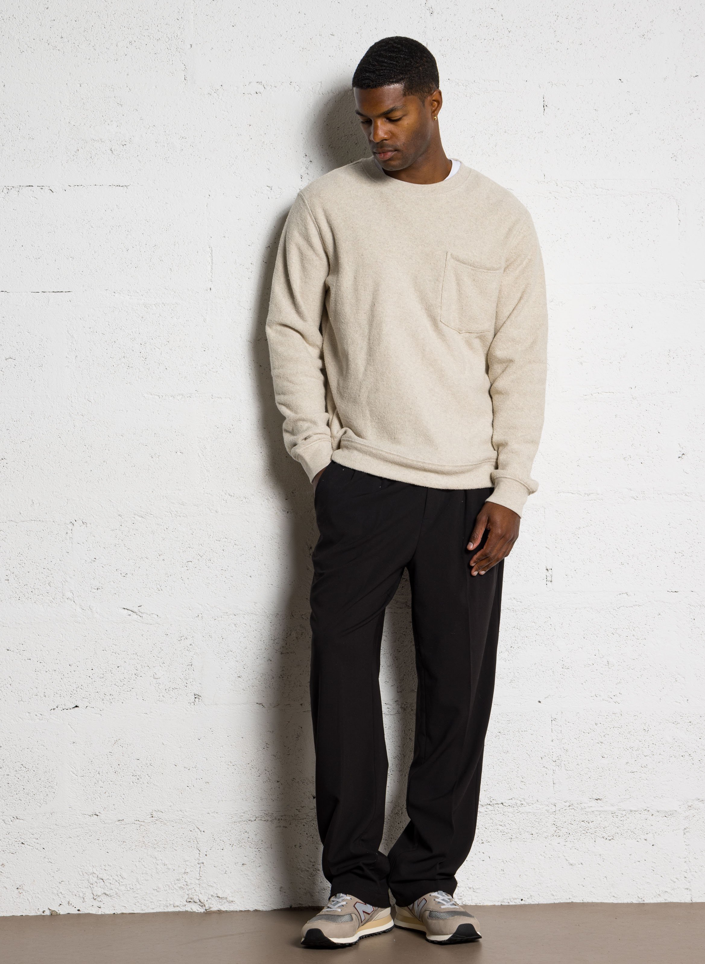 Low-top leather mix sneakers NEW BALANCE Beige