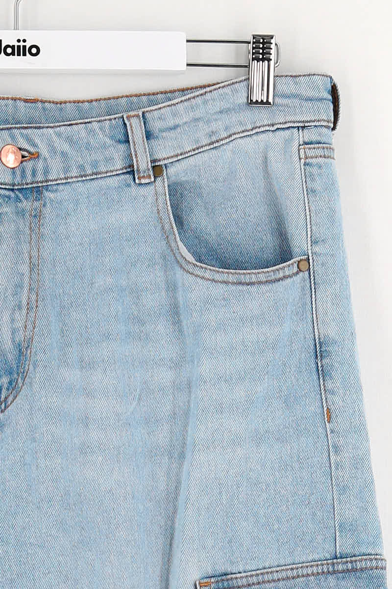 Straight cotton-blend pants Manoush - Seconde Main Blue