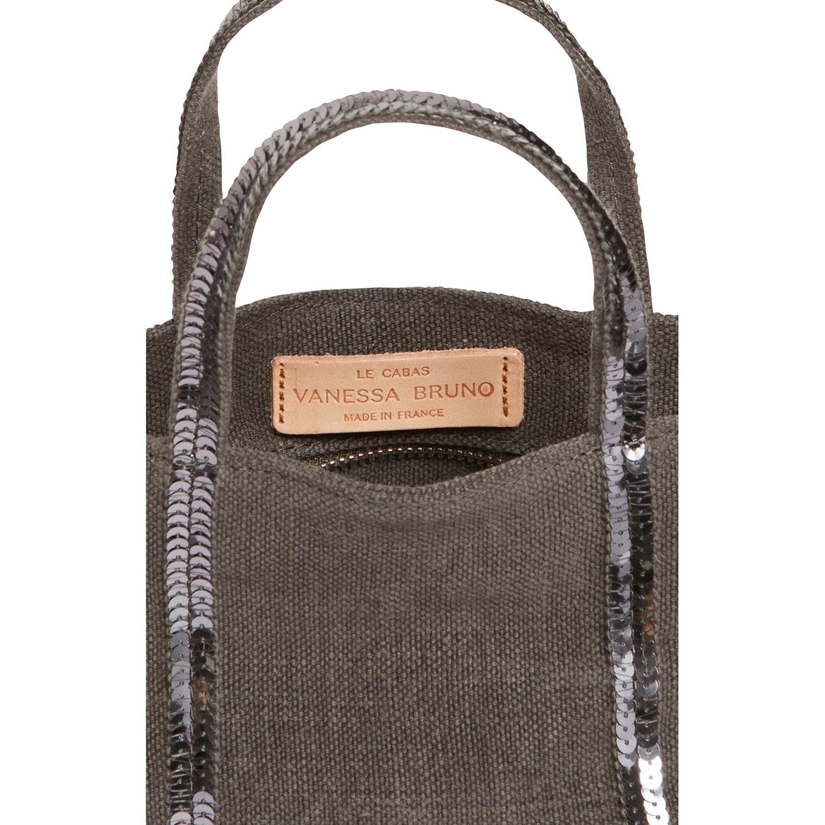 Sequined linen tote bag VANESSA BRUNO Grey