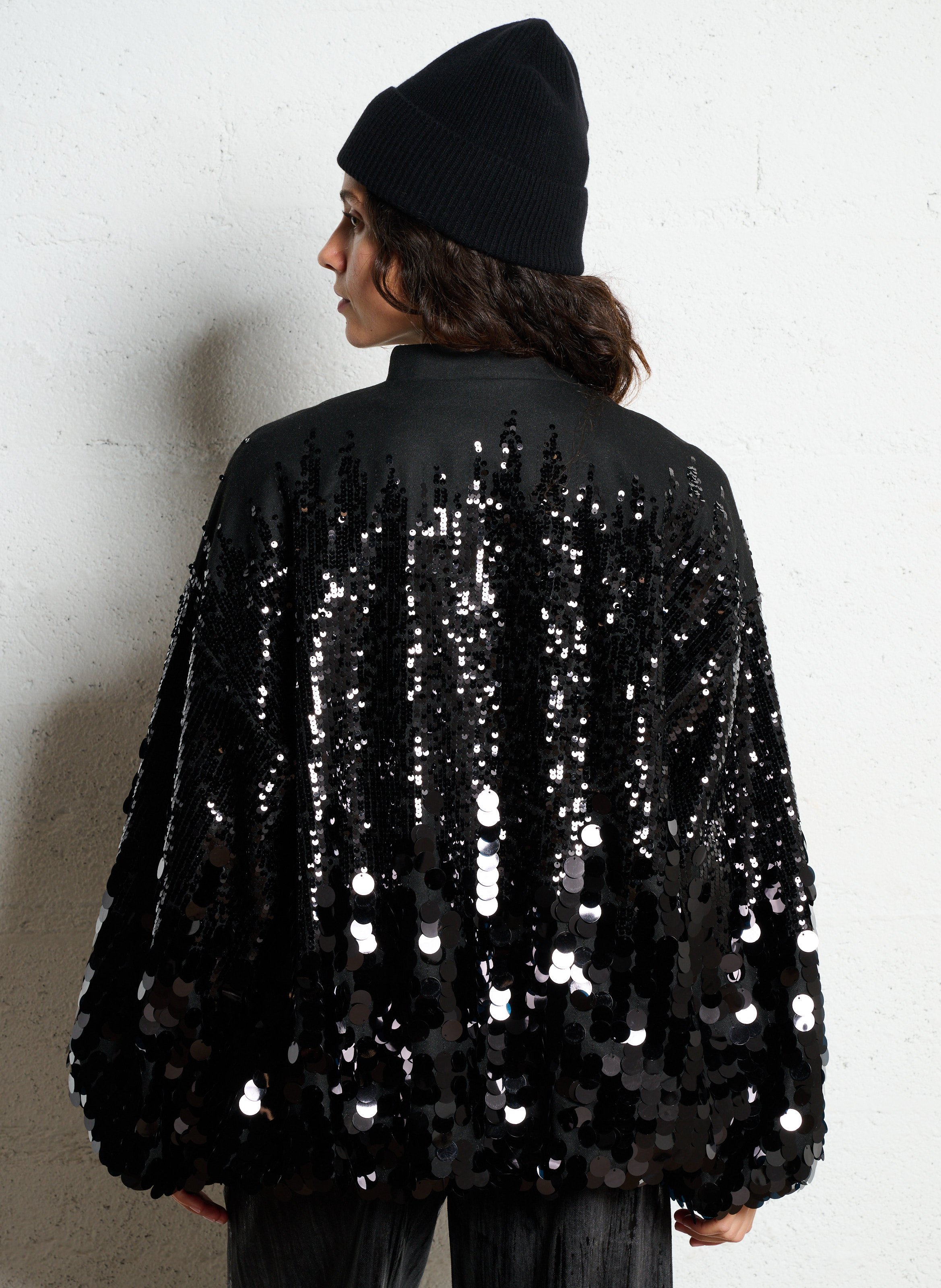 Blouson ample zippé à sequins IMPERIAL Noir