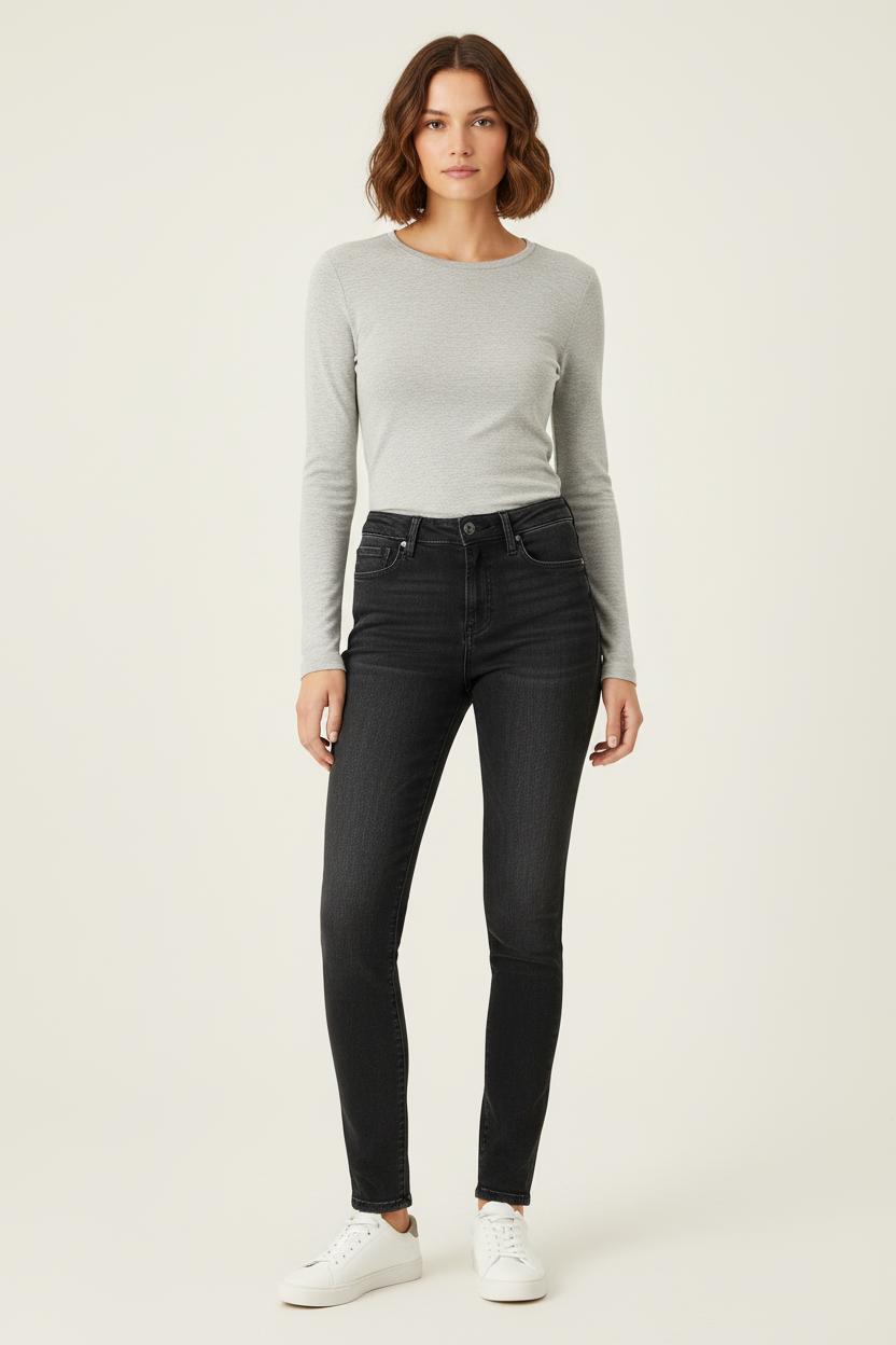 Cropped slim jeans with studs COMPTOIR DES COTONNIERS - Seconde main Black